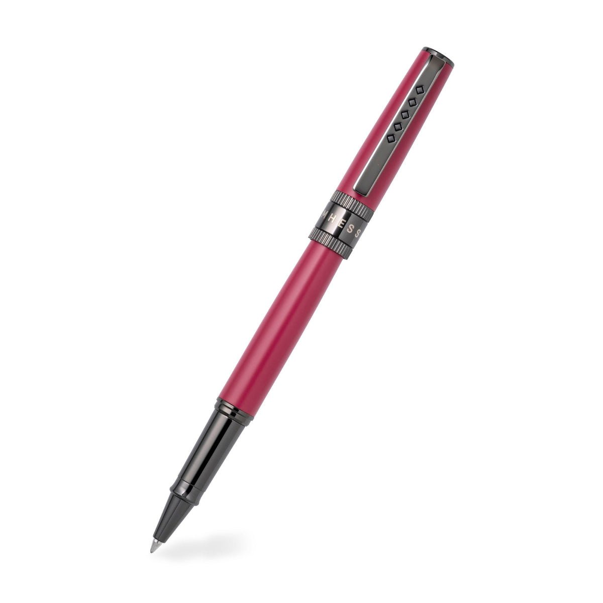 Tom Hessin Rebel "Jewellers Rouge" Rollerball Pen – Gunmetal Trim - Pen Boutique Ltd