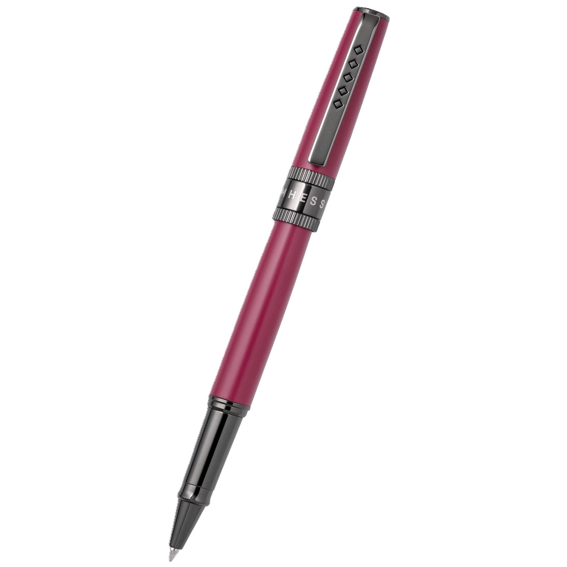 Tom Hessin Rebel "Jewellers Rouge" Rollerball Pen – Gunmetal Trim - Pen Boutique Ltd
