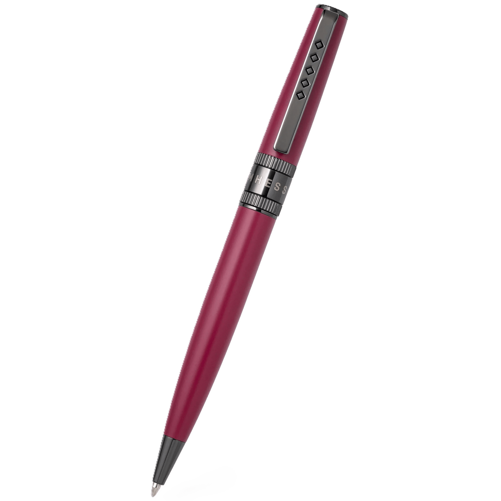 Tom Hessin Rebel "Jewellers Rouge" Ballpoint Pen – Gunmetal Trim - Pen Boutique Ltd
