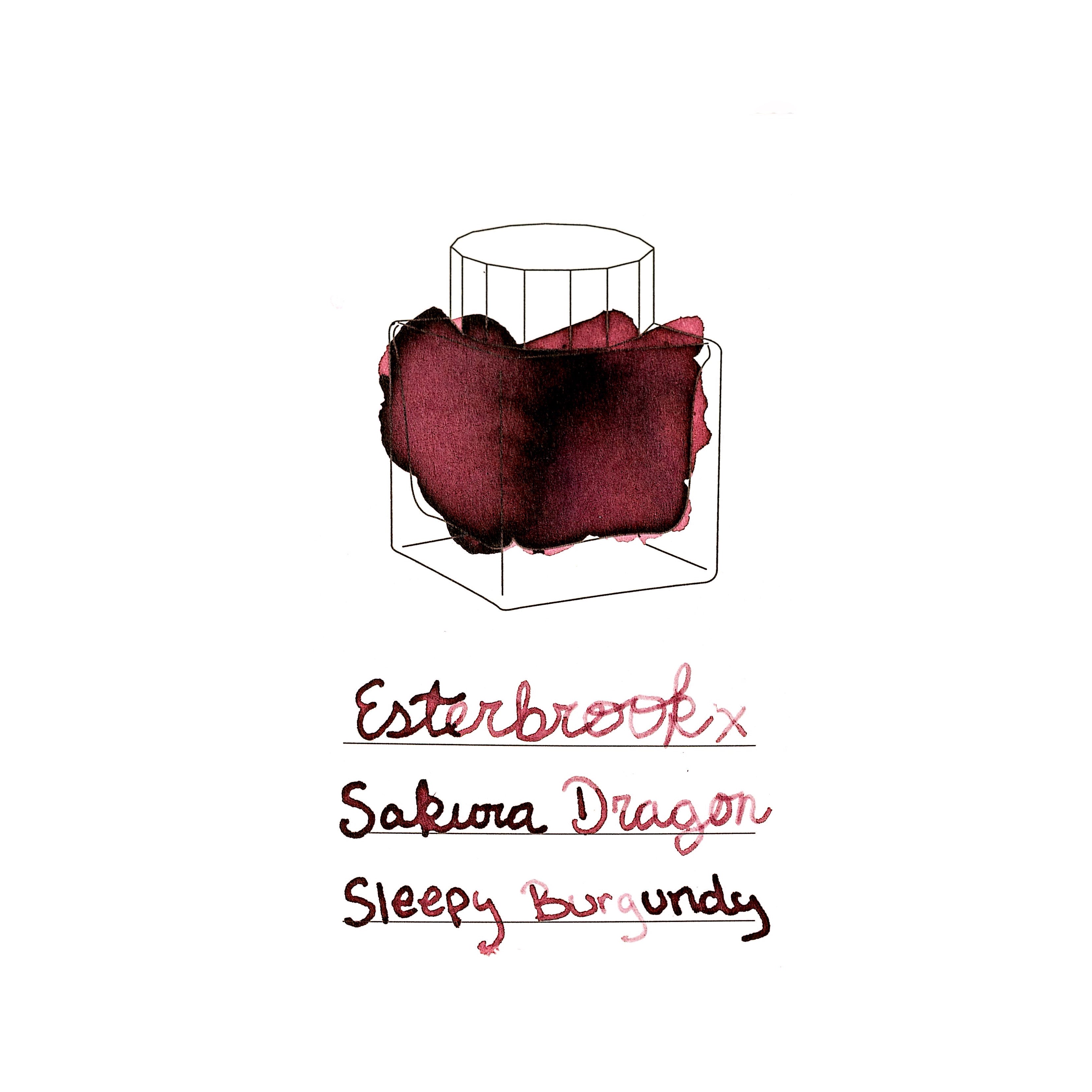 Esterbrook x Sakura Dragon Ink Bottle - Sleepy Burgundy - 30ml-Pen Boutique Ltd