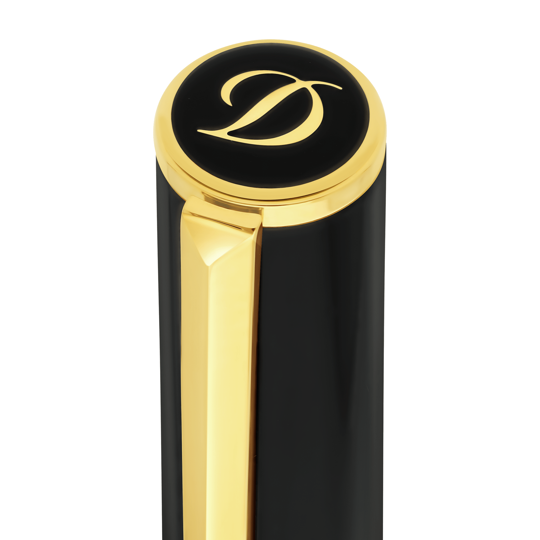 S T Dupont D - Initial Rollerball Pen - Black - Gold Trim - Pen Boutique Ltd