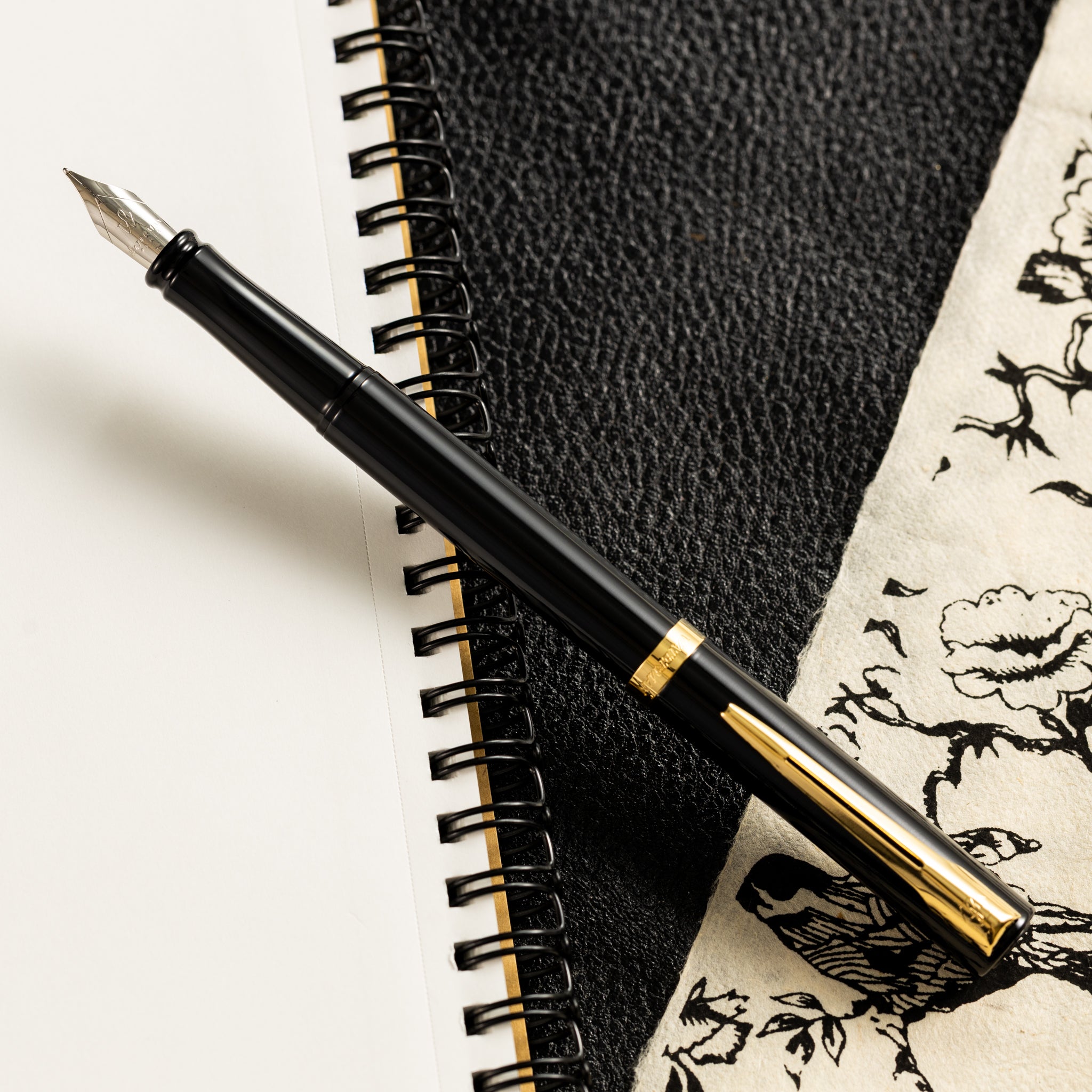 Waterman Impression Fountain Pen - Black - Gold Trim - Pen Boutique Ltd
