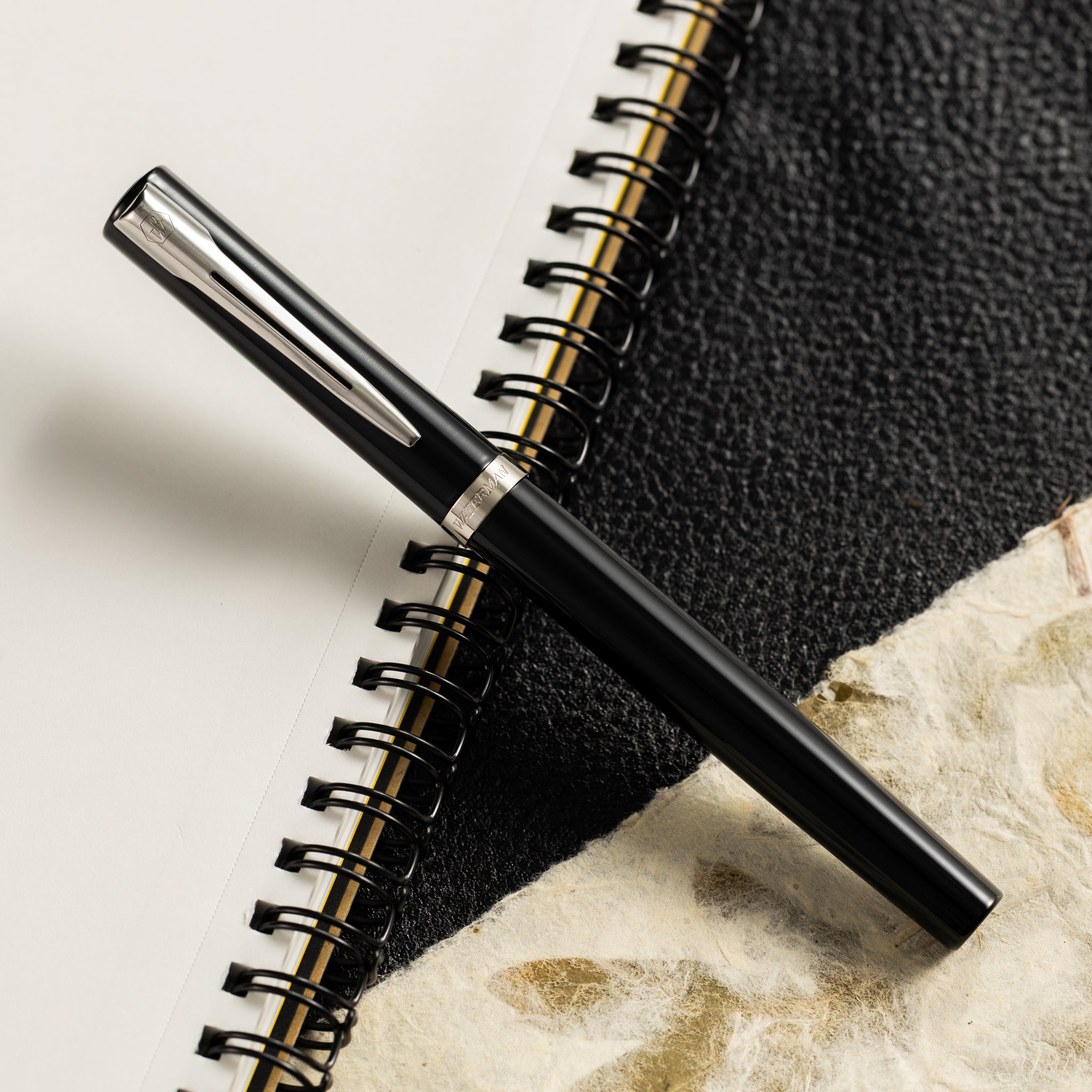 Waterman Impression Fountain Pen - Black - Chrome Trim - Pen Boutique Ltd