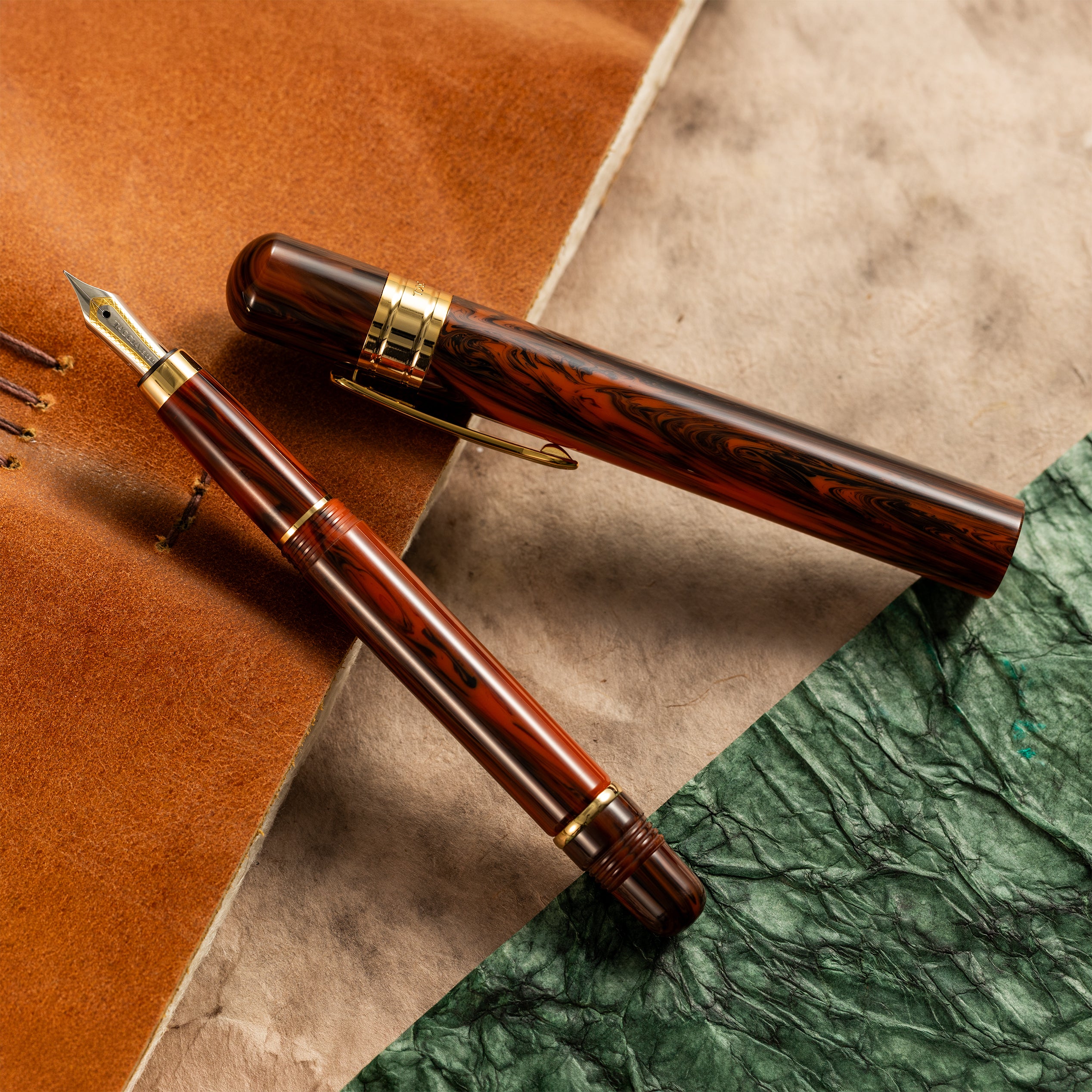 Taccia Covenant SE Fountain Pen - Persimmon Winds - Stainless Steel Nib - Pen Boutique Ltd