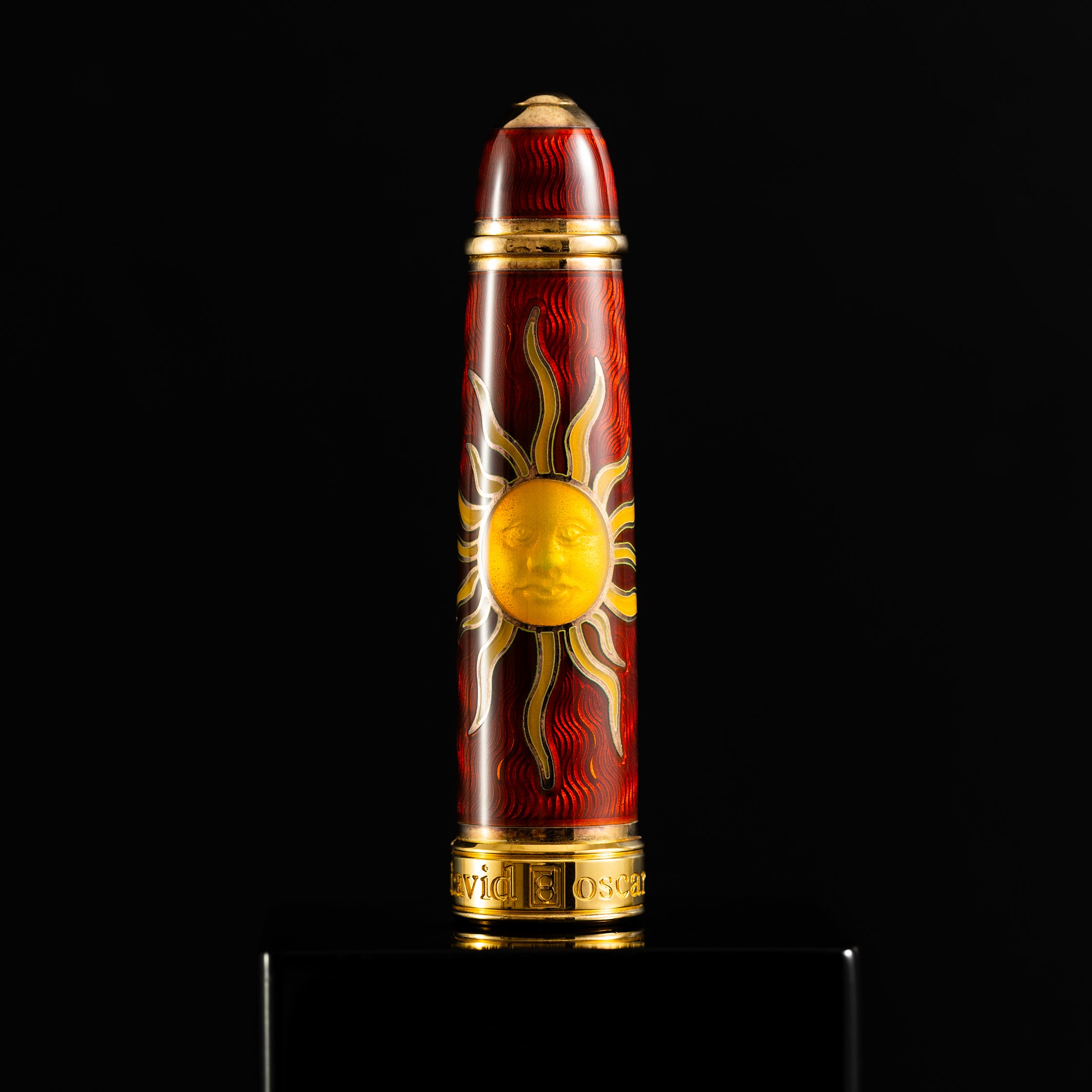 David Oscarson Celestial Fountain Pen - Limited Edition - Fire Red Golden Yellow-Pen Boutique Ltd