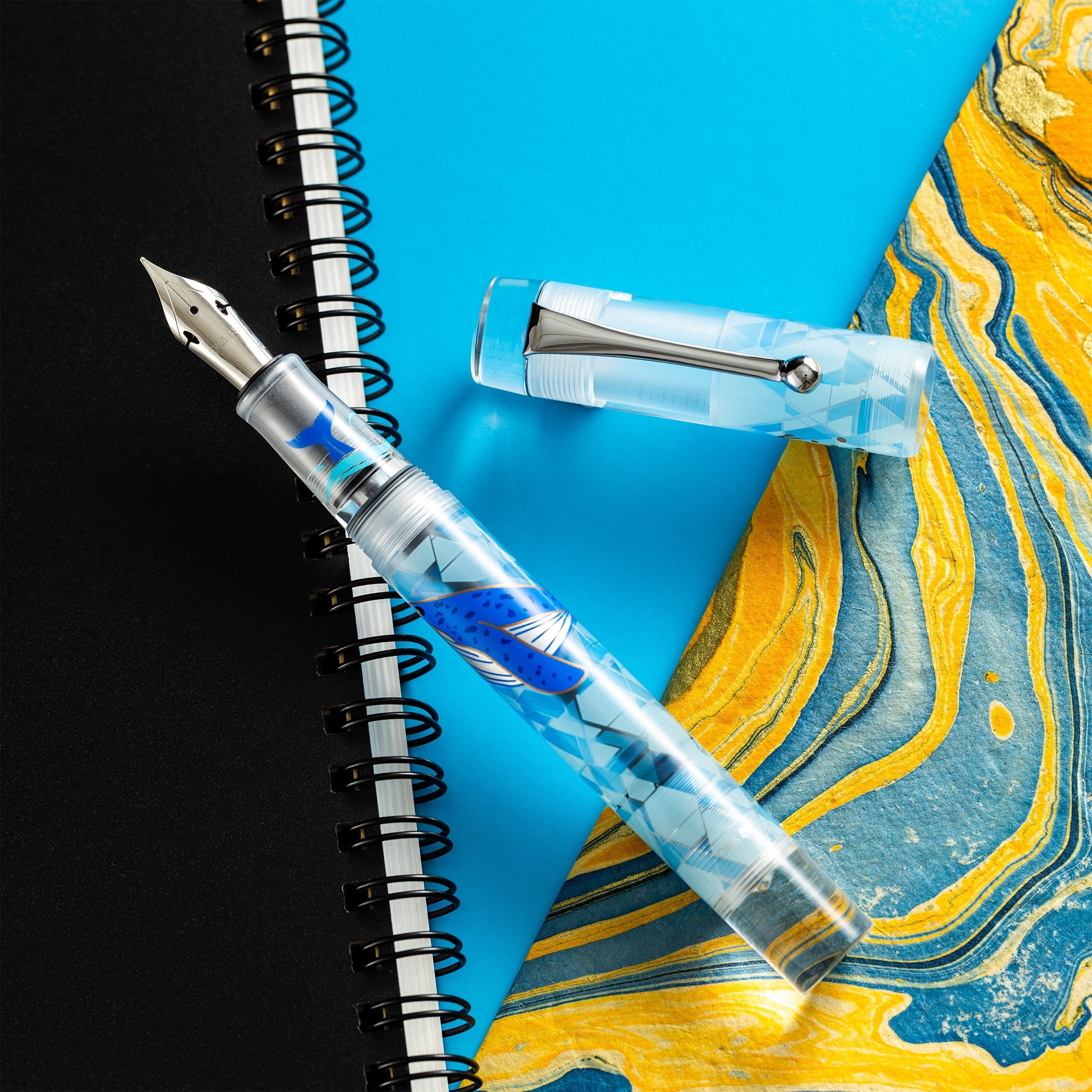 Opus 88 Demo Fountain Pen - Ocean - Blue Whale (Limited Edition) - Pen Boutique Ltd