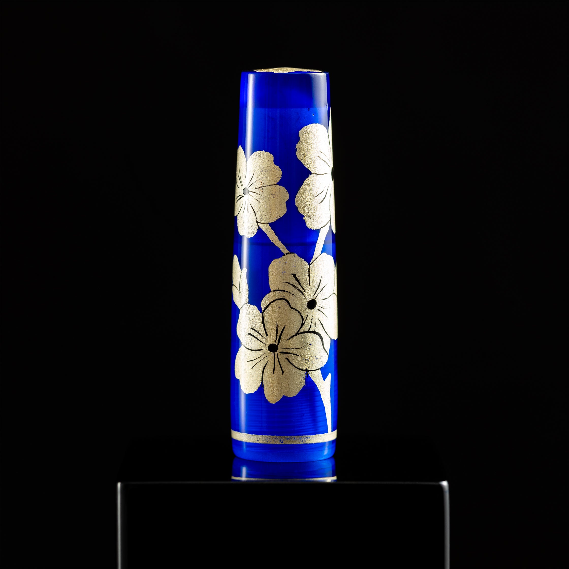 Zek Handpainted Tezhip Art Blue with Silver Flower Fountain Pen-Pen Boutique Ltd