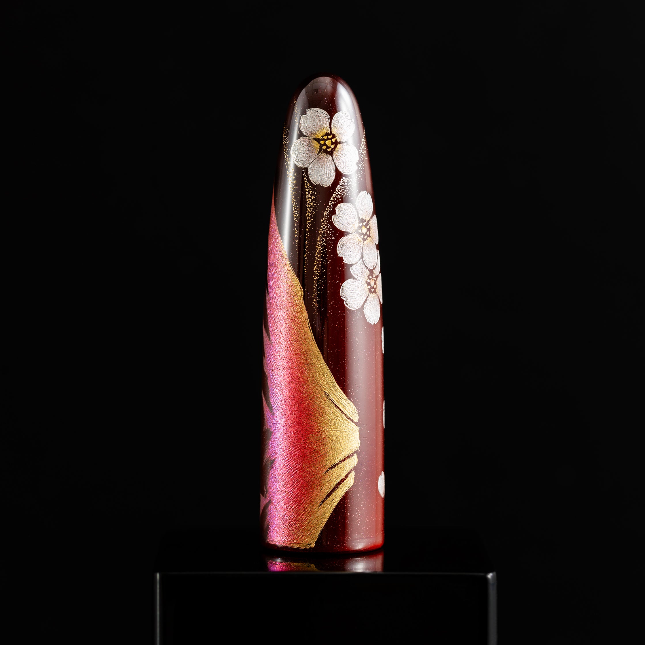 Taccia Empress Fountain Pen - Aka Fuji & Sakura on Red Chinkin (Limited Edition) - Pen Boutique Ltd