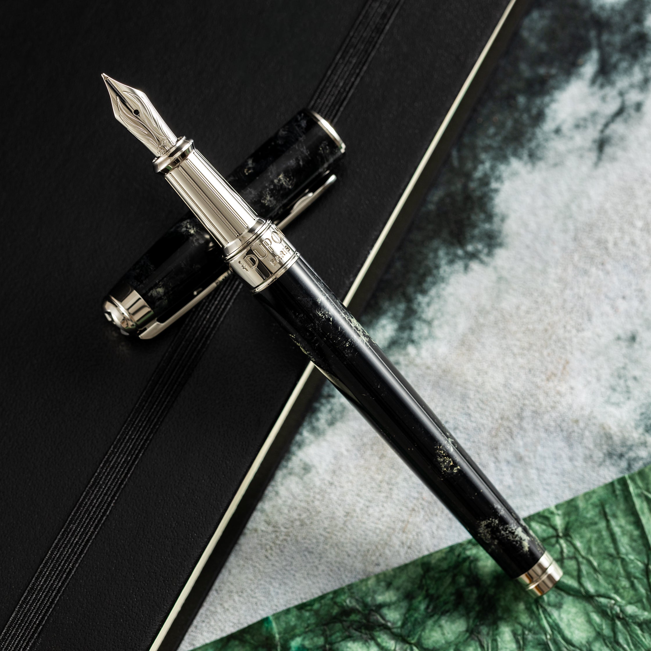 S T Dupont Line D Eternity Fountain Pen - Limited Edition - Popote Black - Palladium Trim - Pen Boutique Ltd