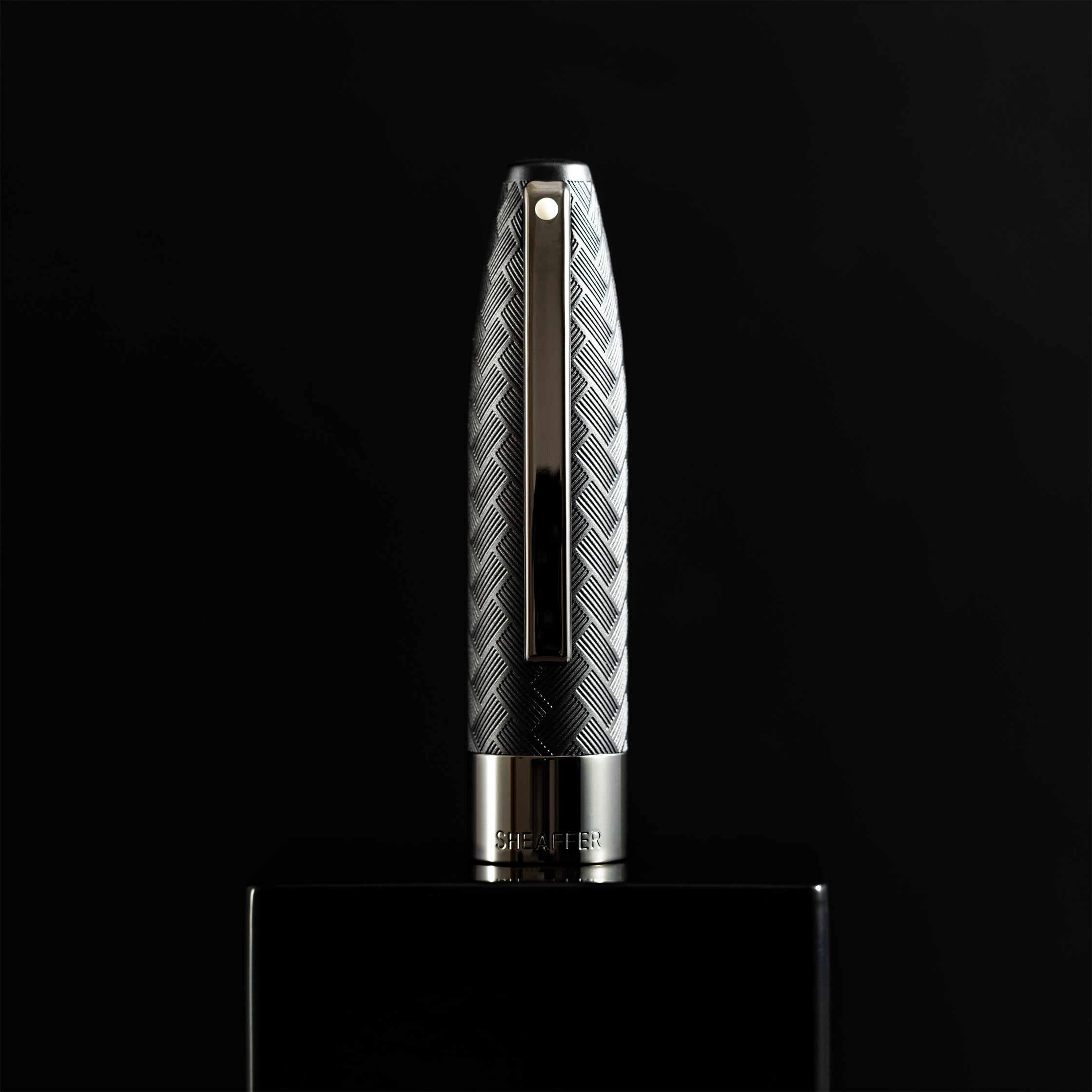 Sheaffer Legacy Rollerball Pen - Chevron Matte Black - PVD Gunmetal Trim - Pen Boutique Ltd
