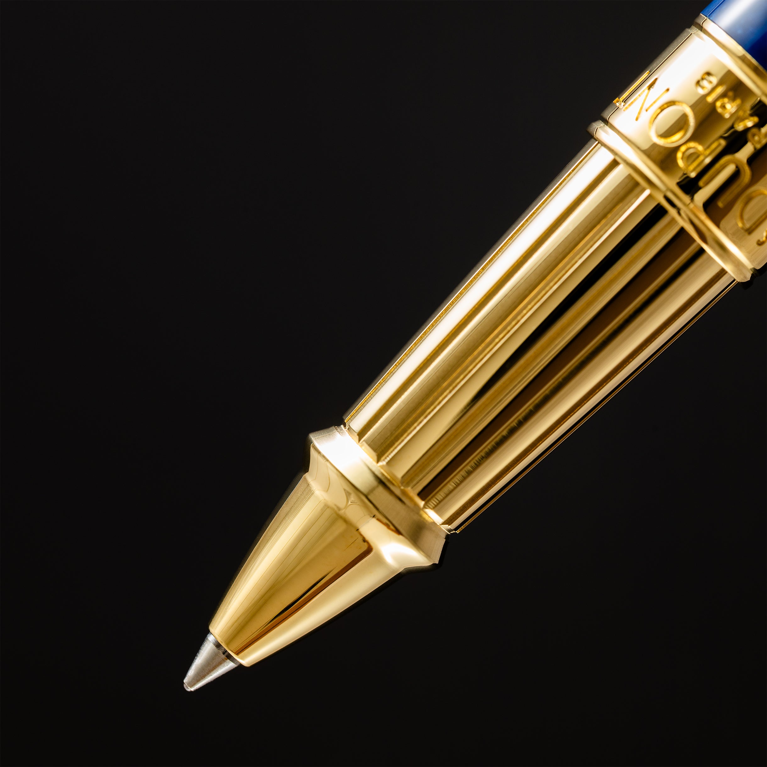 S T Dupont Line D Eternity Rollerball Pen - Limited Edition - Popote Blue - Yellow Gold Trim (Large)