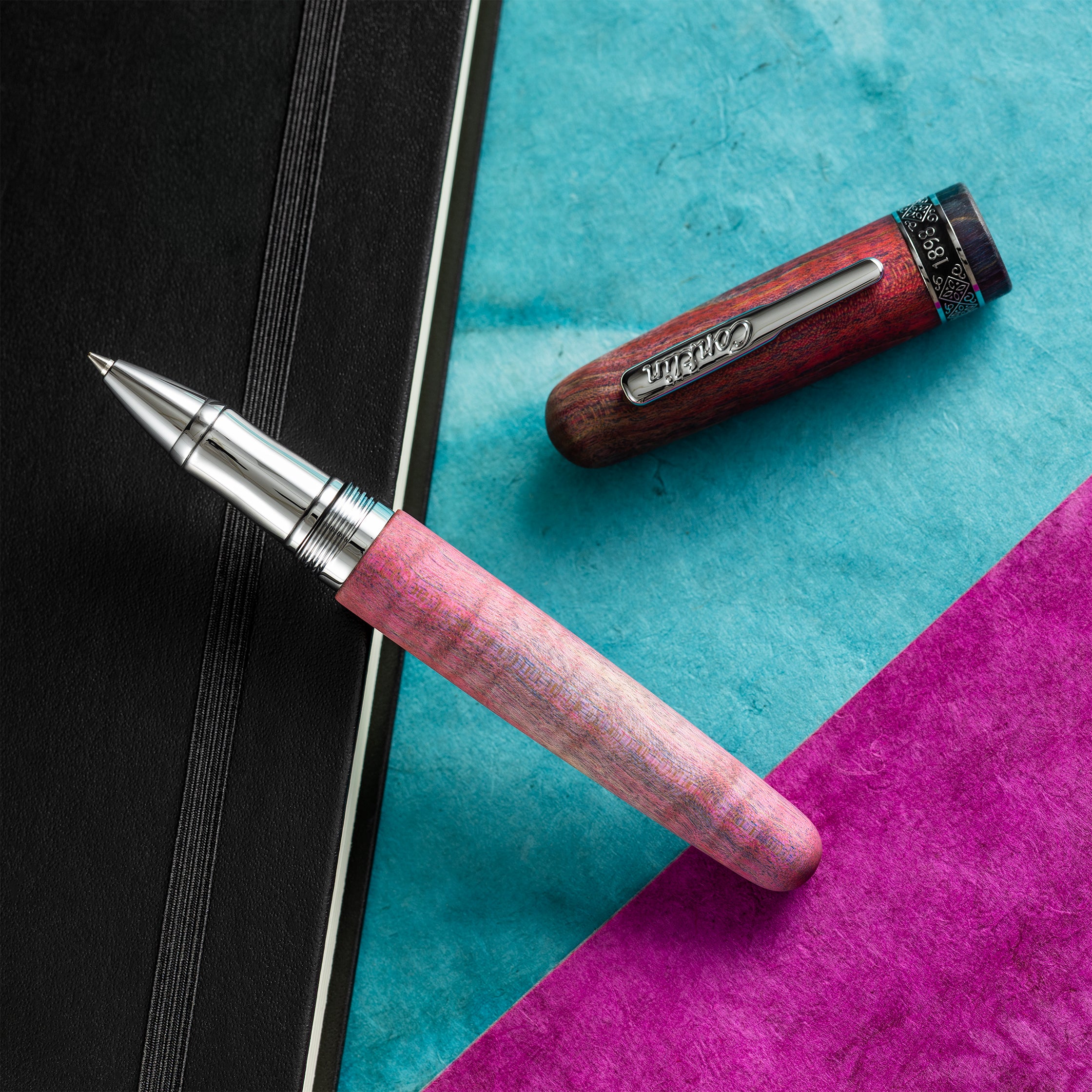 Conklin 1898 Rollerball Pen - Stabilized Wood Matte Purple (Limited Edition)-Pen Boutique Ltd