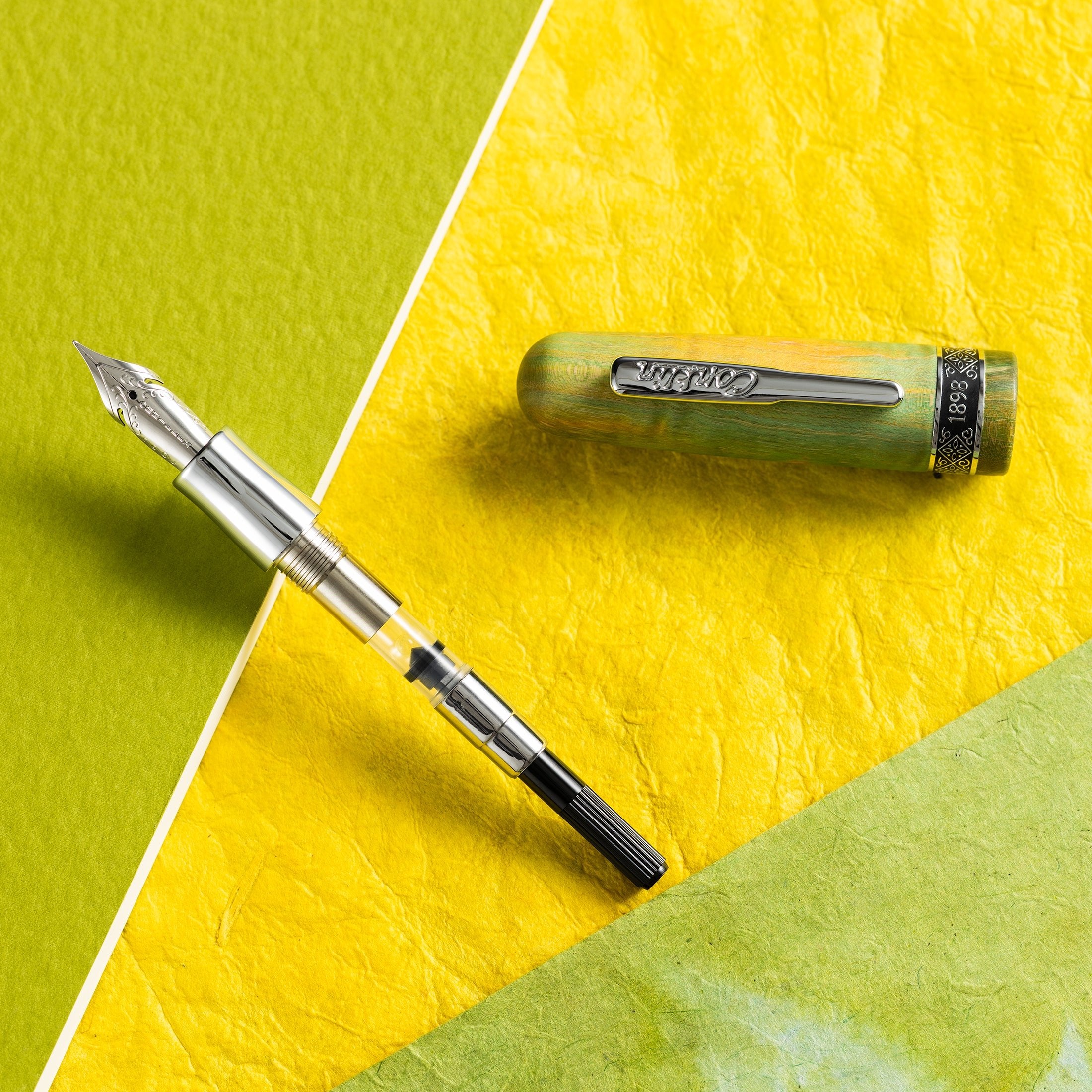 Conklin 1898 Fountain Pen - Stabilized Wood Matte Green - Steel Nib (Limited Edition) - Pen Boutique Ltd