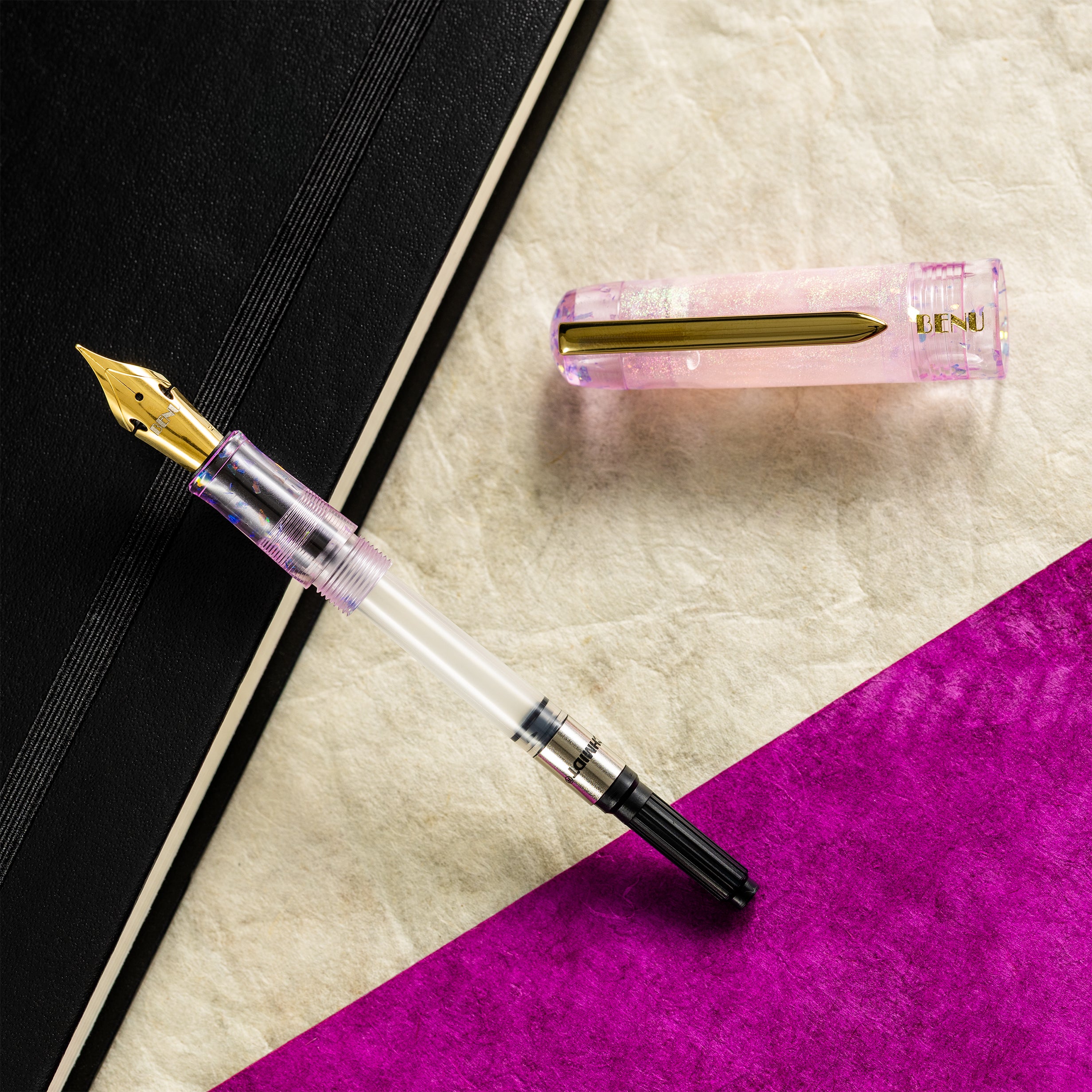Benu Talisman Fountain Pen - Pink Opal - Pen Boutique Ltd