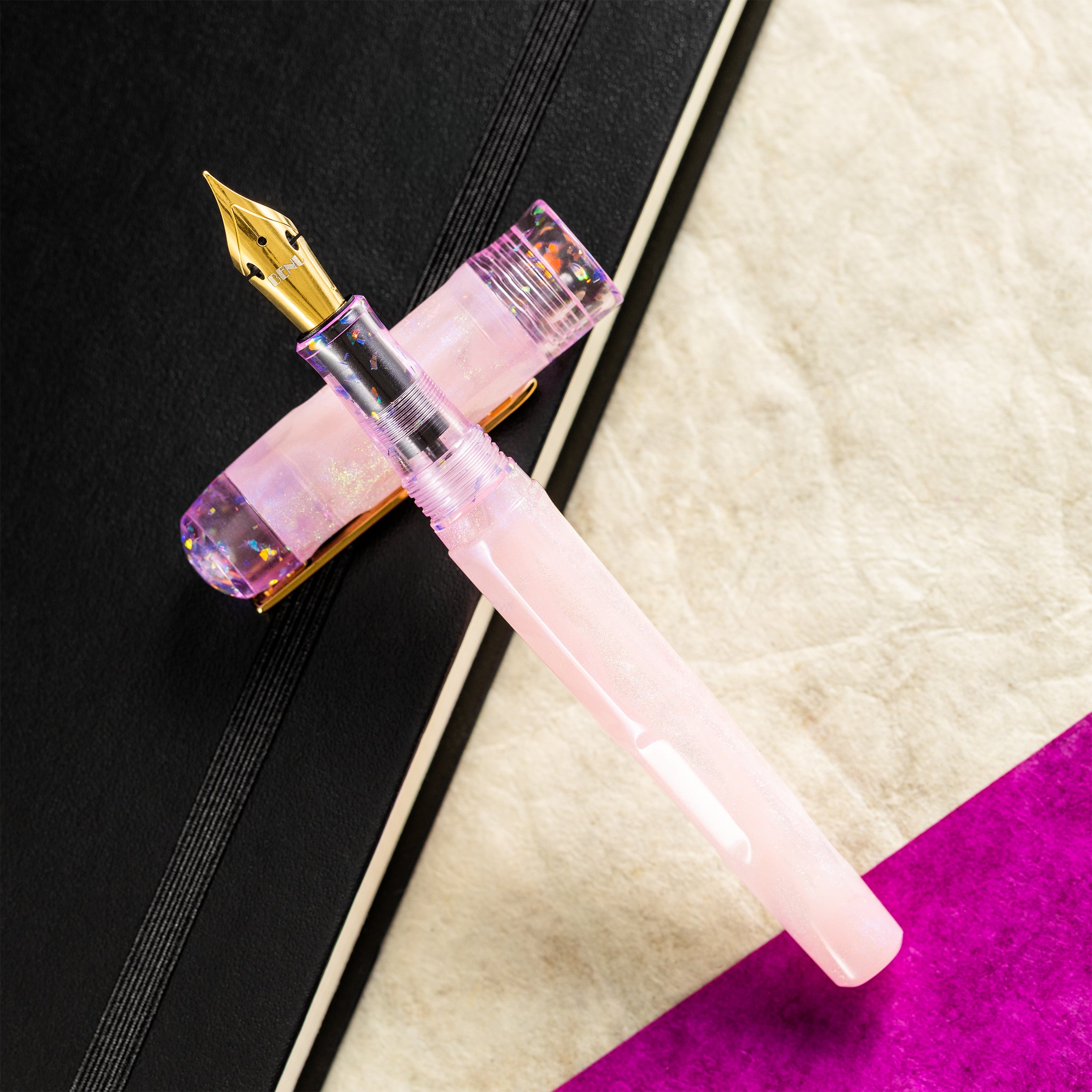 Benu Talisman Fountain Pen - Pink Opal - Pen Boutique Ltd
