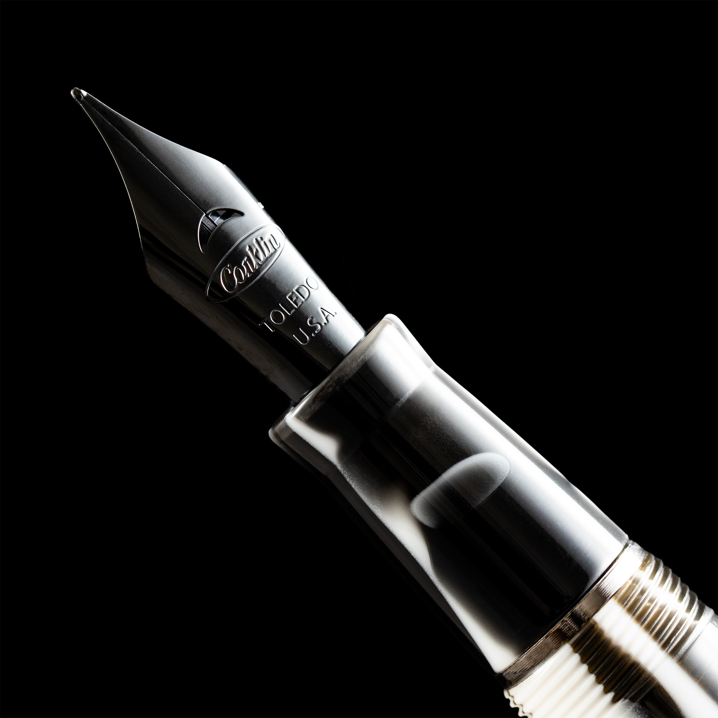 Conklin Mark Twain Fountain Pen - Limited Edition - Black/White - Pen Boutique Ltd