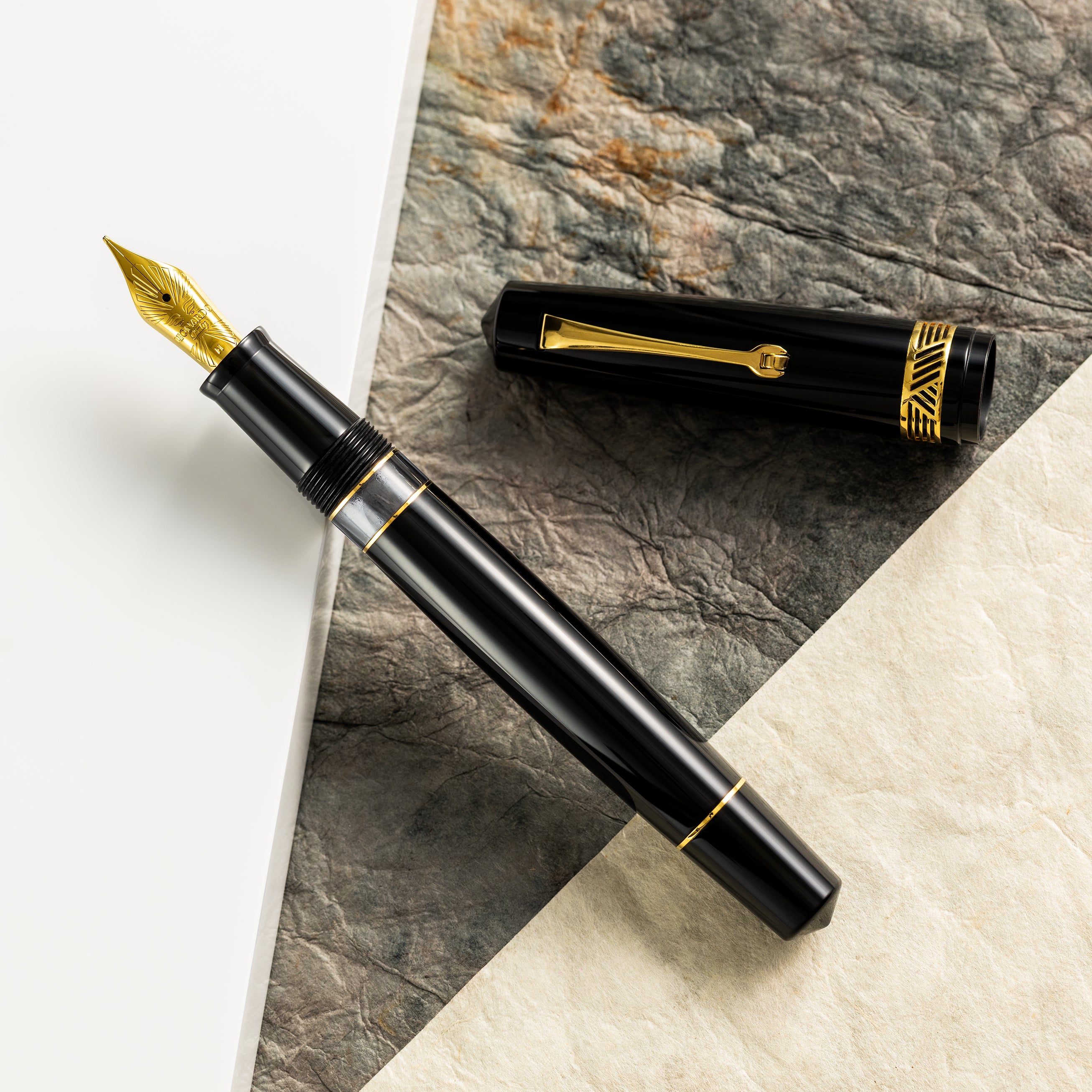 Leonardo Momento Magico Fountain Pen - Black Glossy - Steel Nib - Pen Boutique Ltd