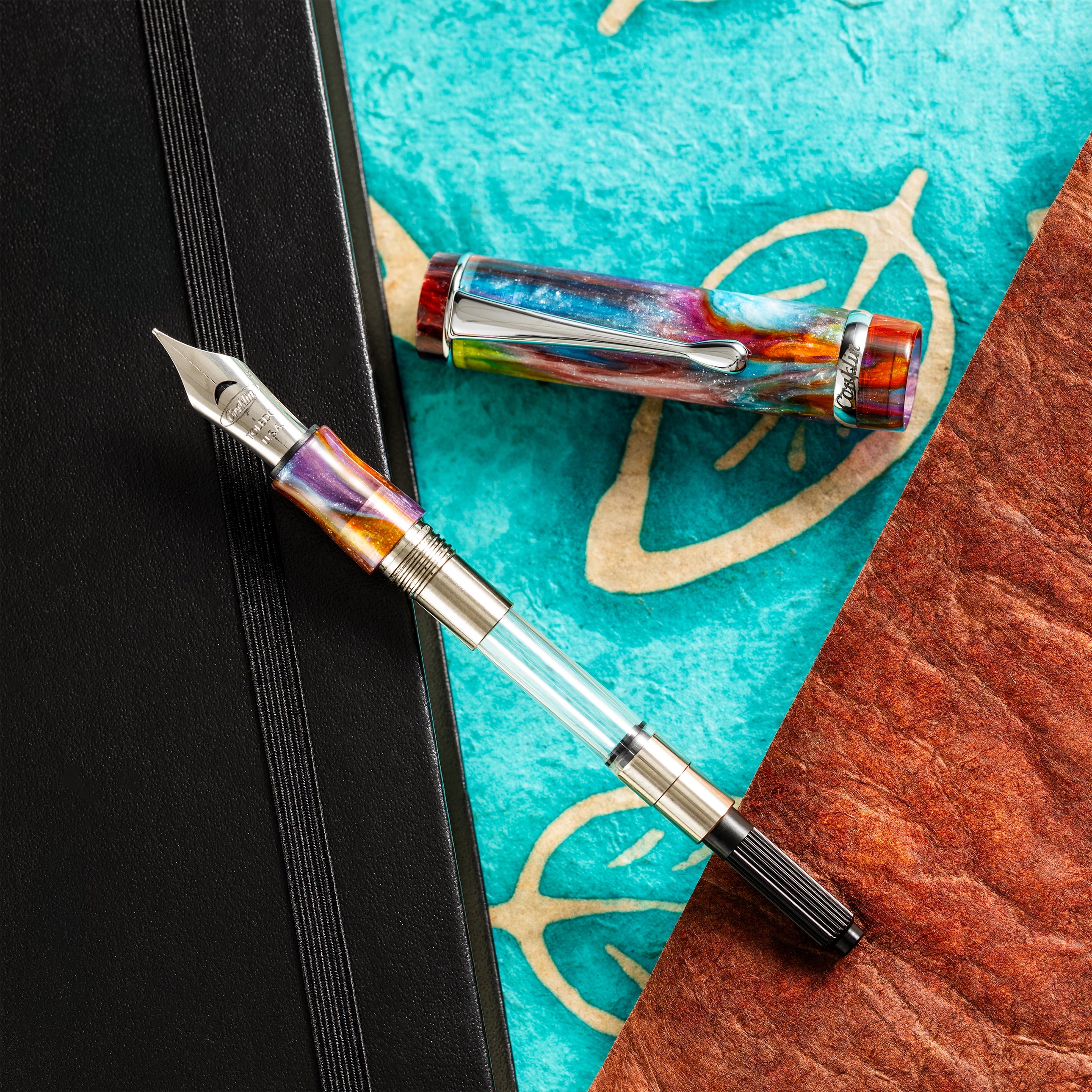 Conklin Duragraph Fountain Pen - Primary Manipulation 3.5 - Chrome Trim (Limited Edition)-Pen Boutique Ltd