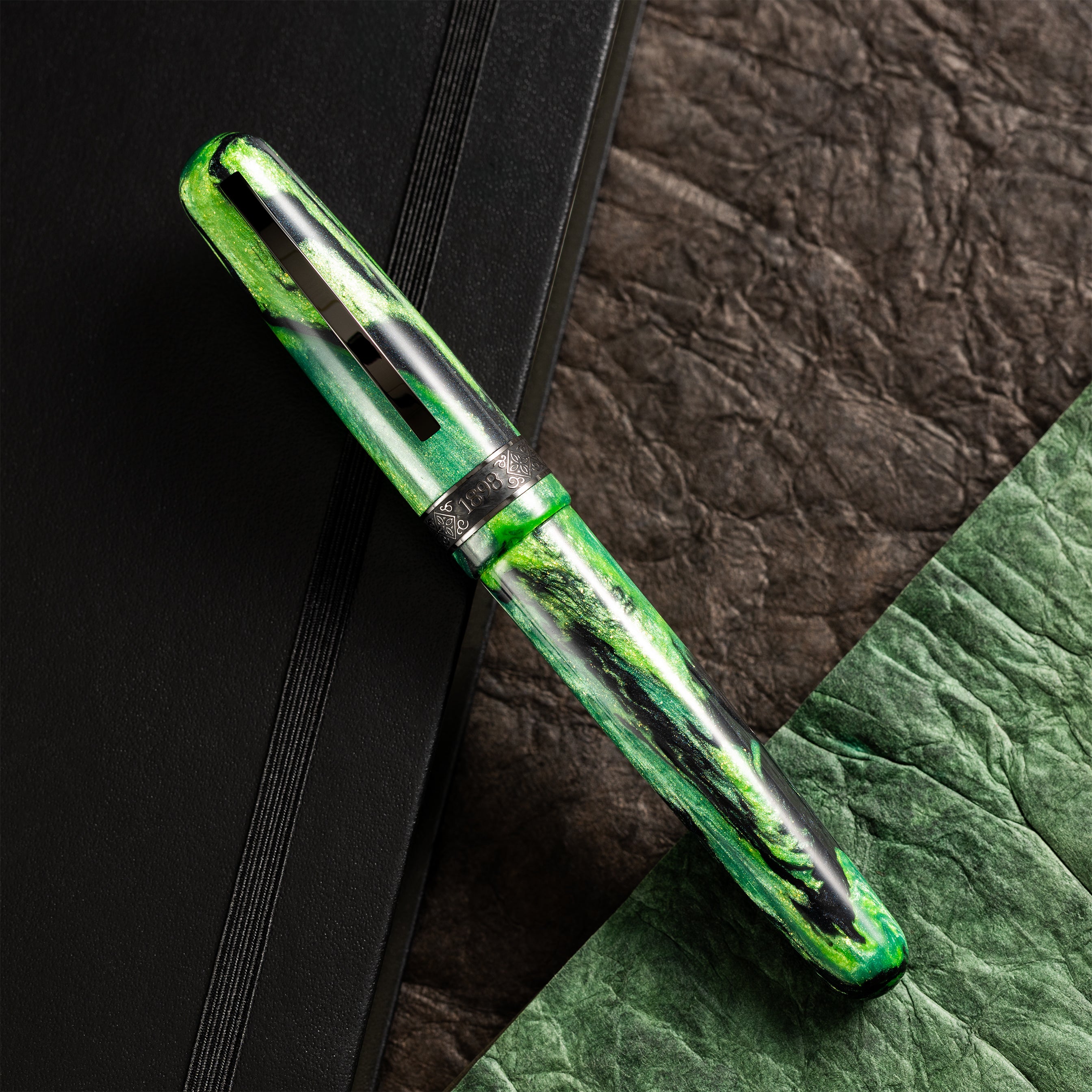 Conklin 1898 Rollerball Pen - Clover Valley - Gunmetal Trim (Limited Edition)-Pen Boutique Ltd