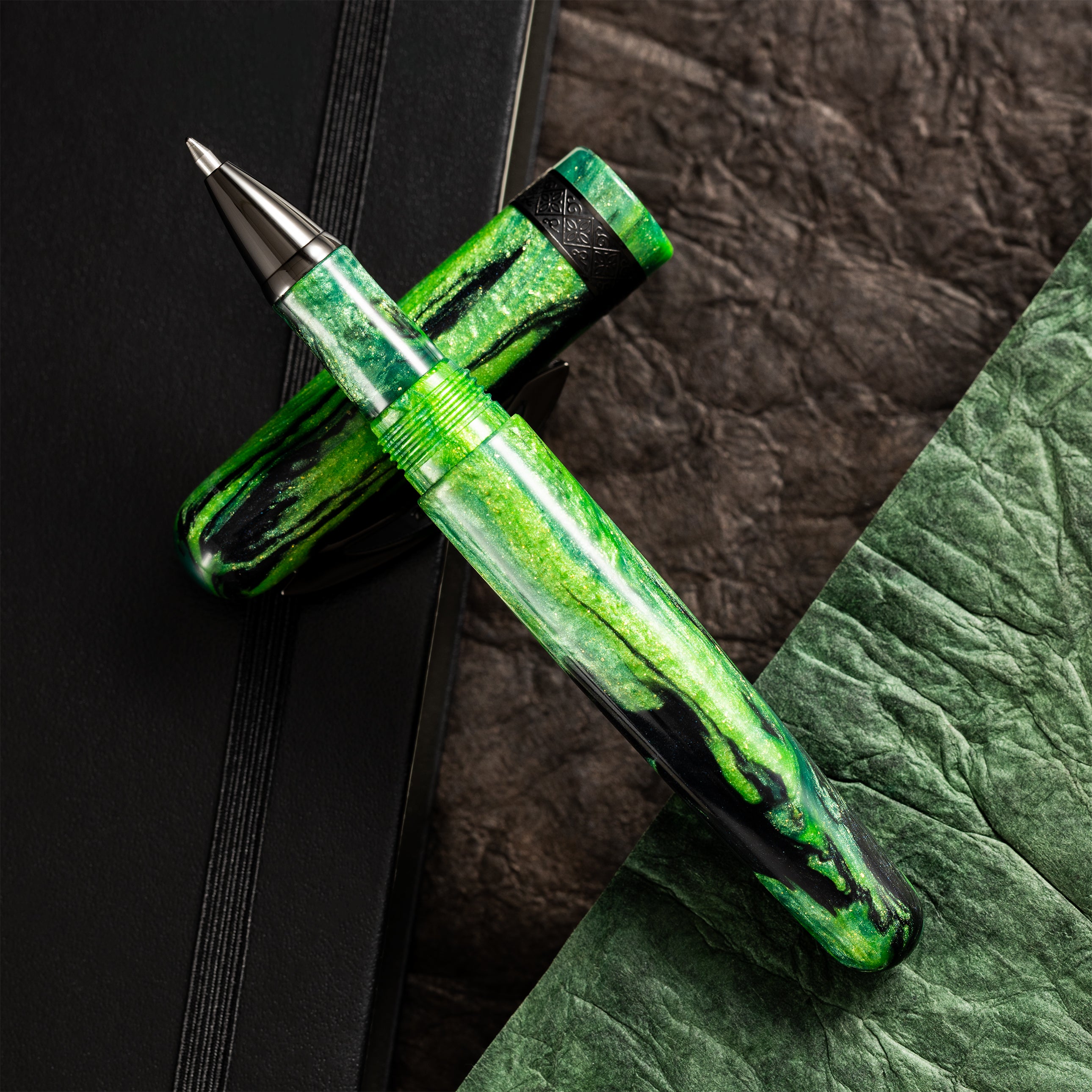 Conklin 1898 Rollerball Pen - Clover Valley - Gunmetal Trim (Limited Edition)-Pen Boutique Ltd