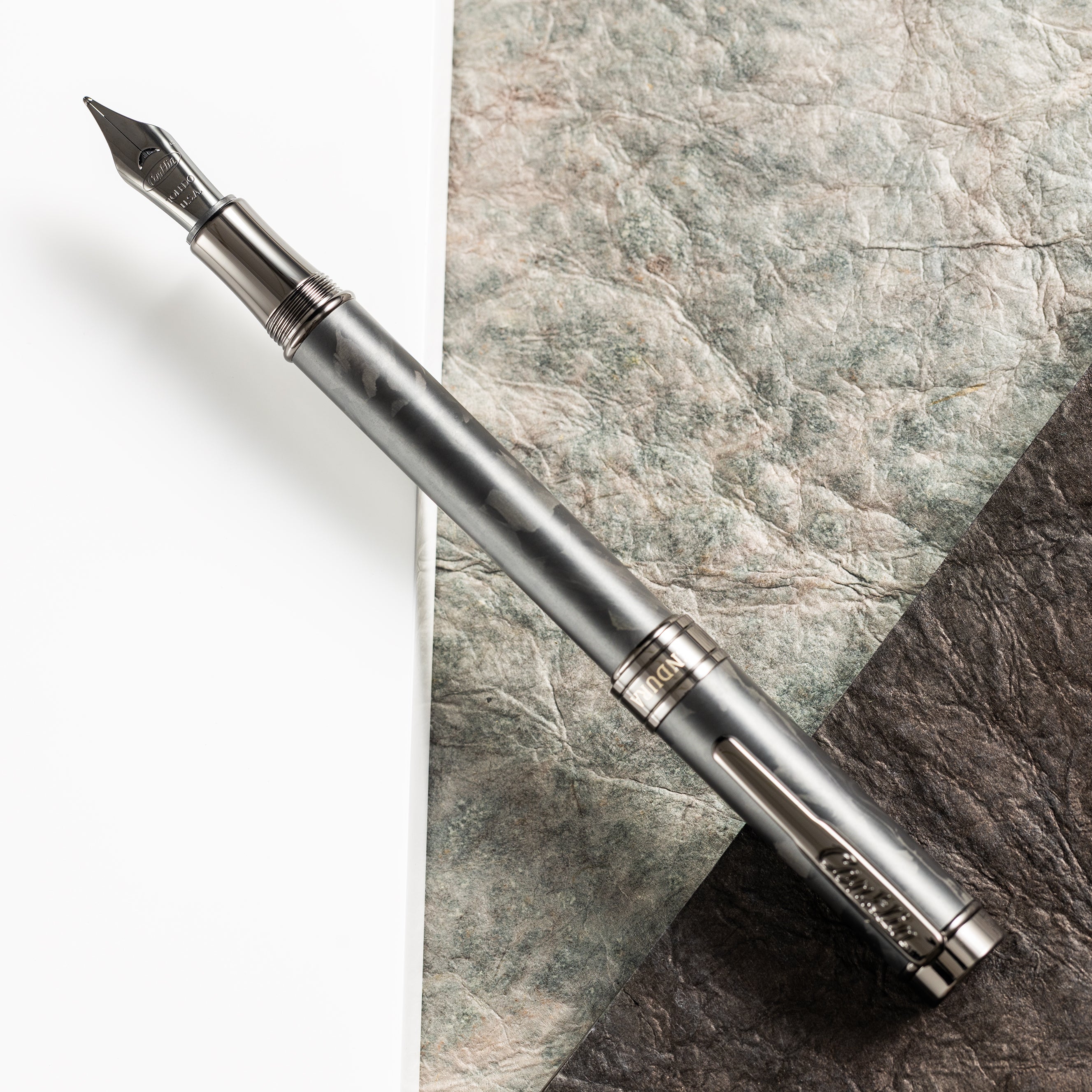 Conklin Endura Fountain Pen - Forged Carbon Fiber - Gunmetal Trim (Numbered Edition)-Pen Boutique Ltd