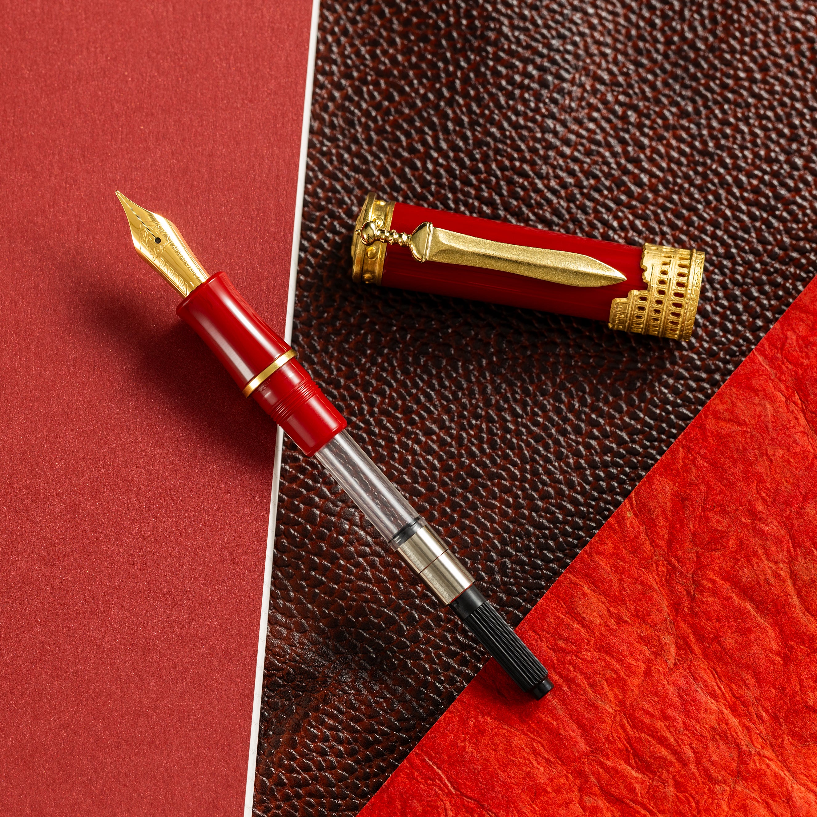 Stipula Gladiator Fountain Pen - Red-Pen Boutique Ltd