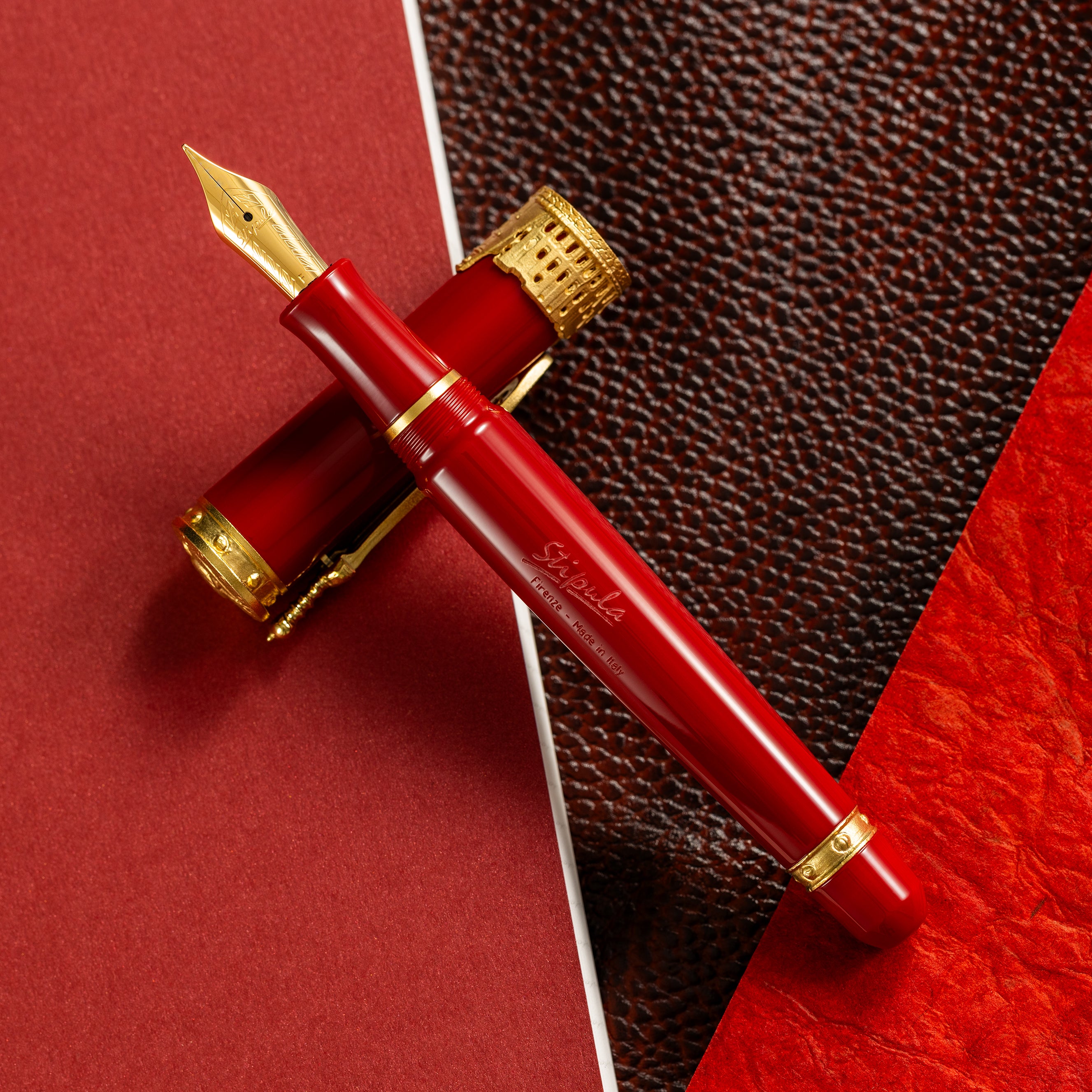 Stipula Gladiator Fountain Pen - Red-Pen Boutique Ltd