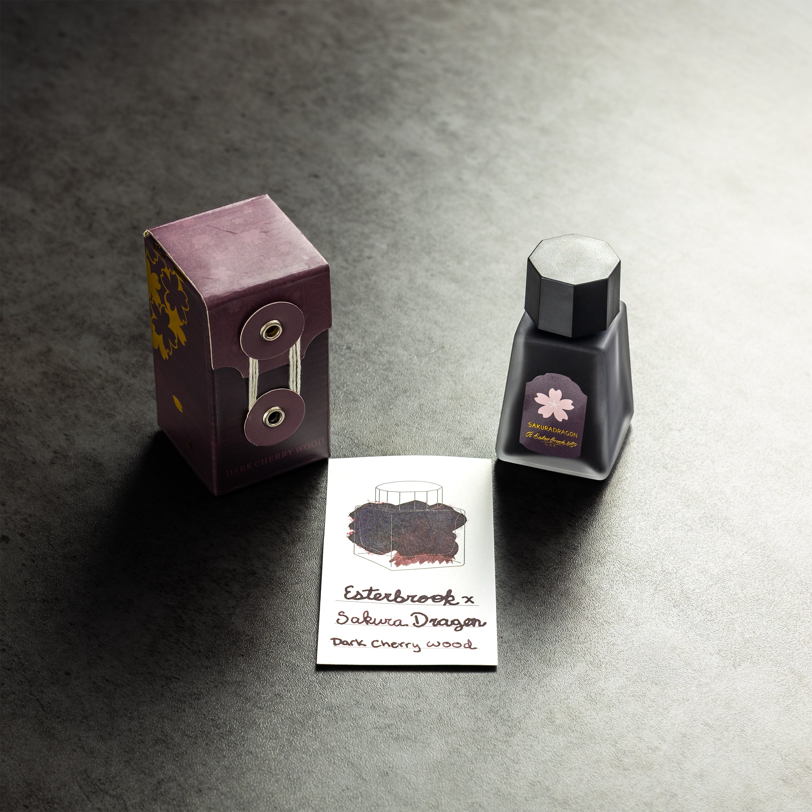Esterbrook x Sakura Dragon Ink Bottle - Dark Cherry Wood - 30ml-Pen Boutique Ltd