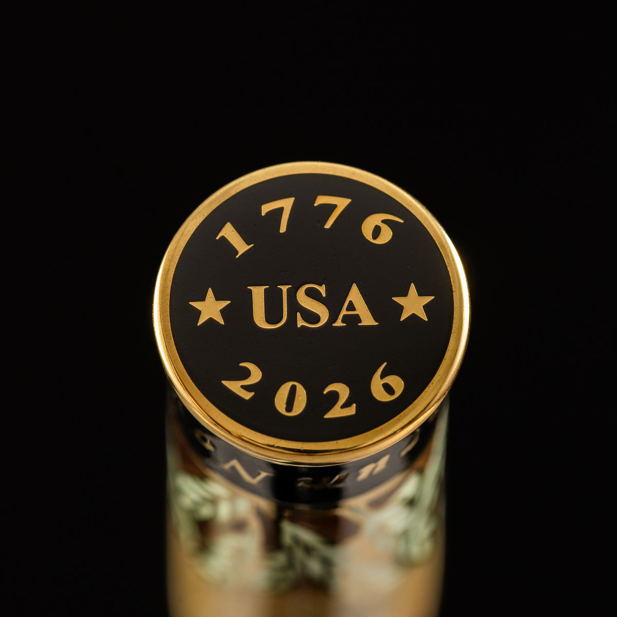 David Oscarson America The Beautiful Fountain Pen - Sapphire - Gold Trim (Limited Edition)-Pen Boutique Ltd