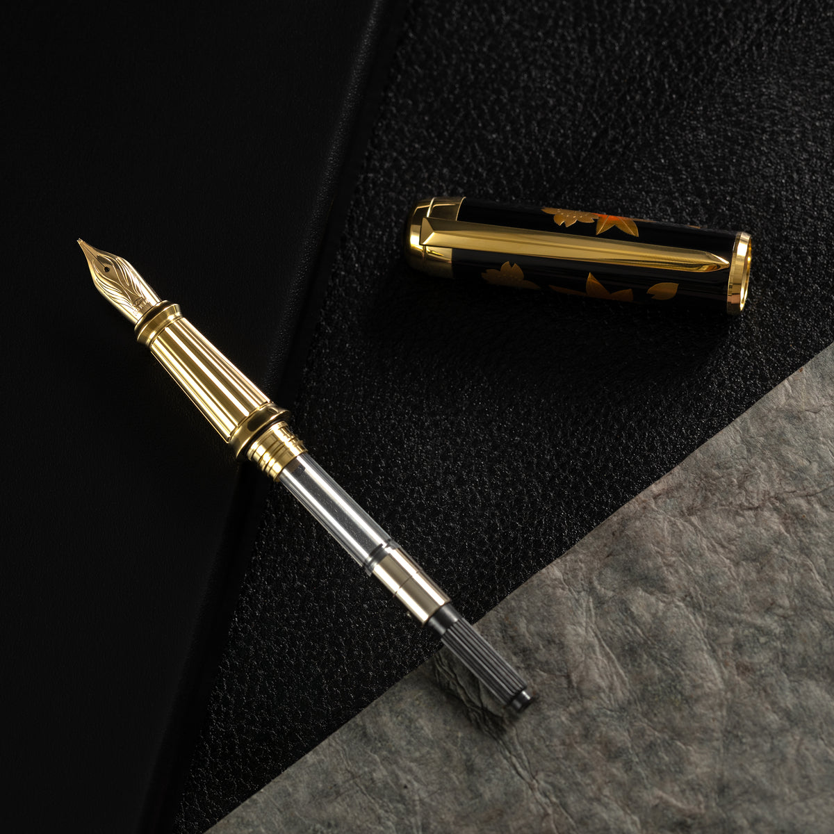 S T Dupont Line D Eternity XL Fountain Pen - Maki-E Ryusui Shunju - Pen Boutique Ltd