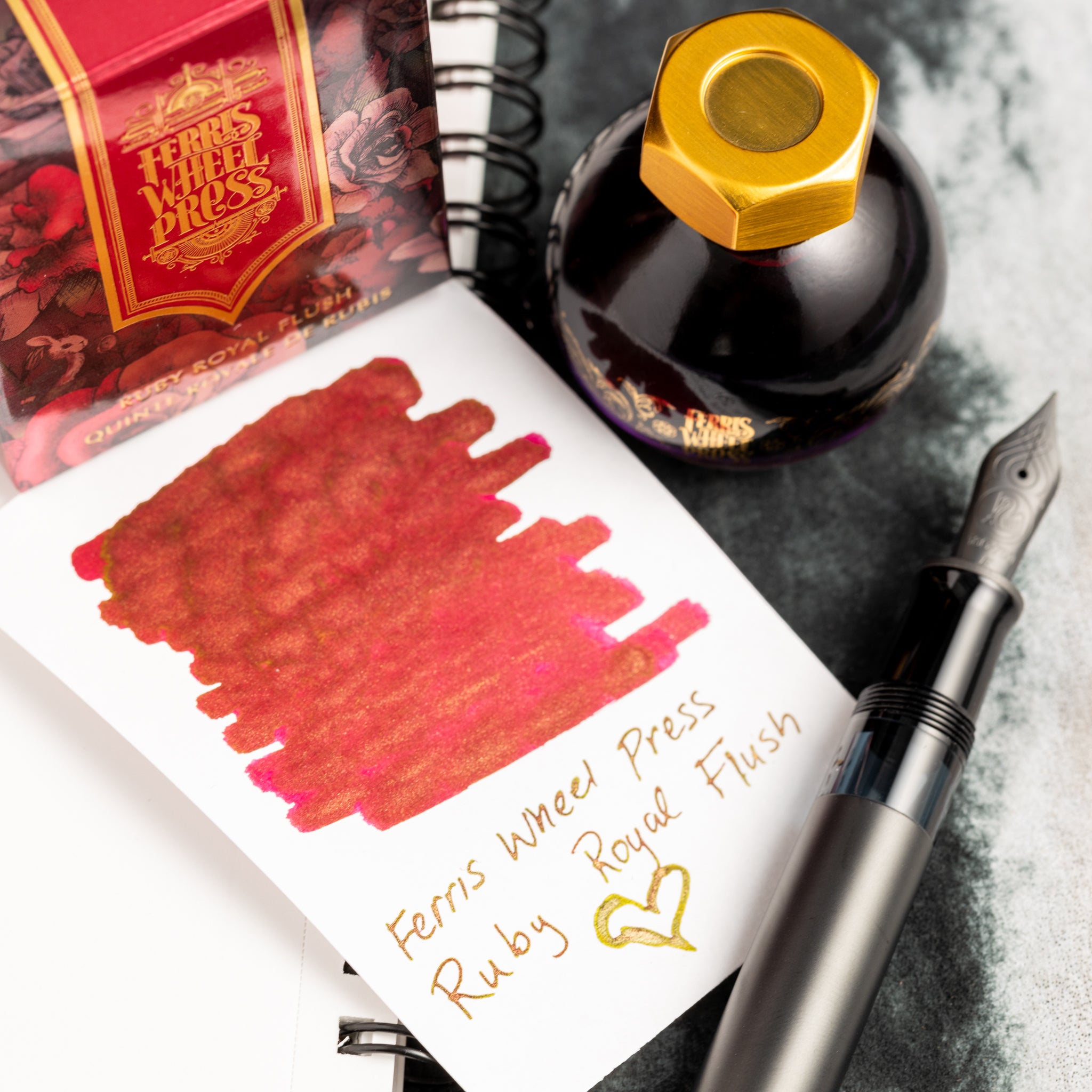 Ferris Wheel Press FerriTales Ink Bottle - Down the Rabbit Hole Ruby Royal Flush - 20ml - Pen Boutique Ltd