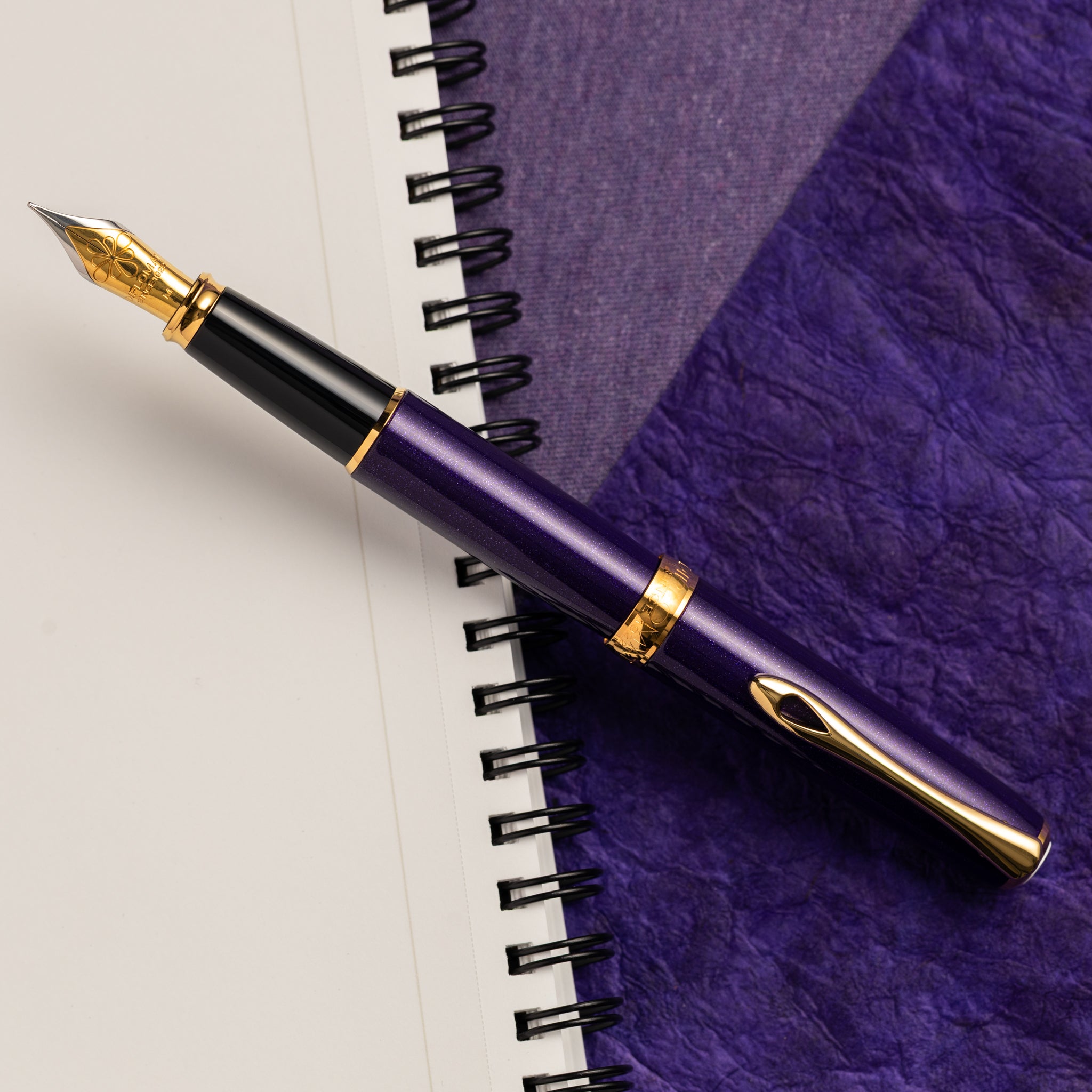 Diplomat Excellence A2 Fountain Pen - Violet Rain - 14K - Pen Boutique Ltd