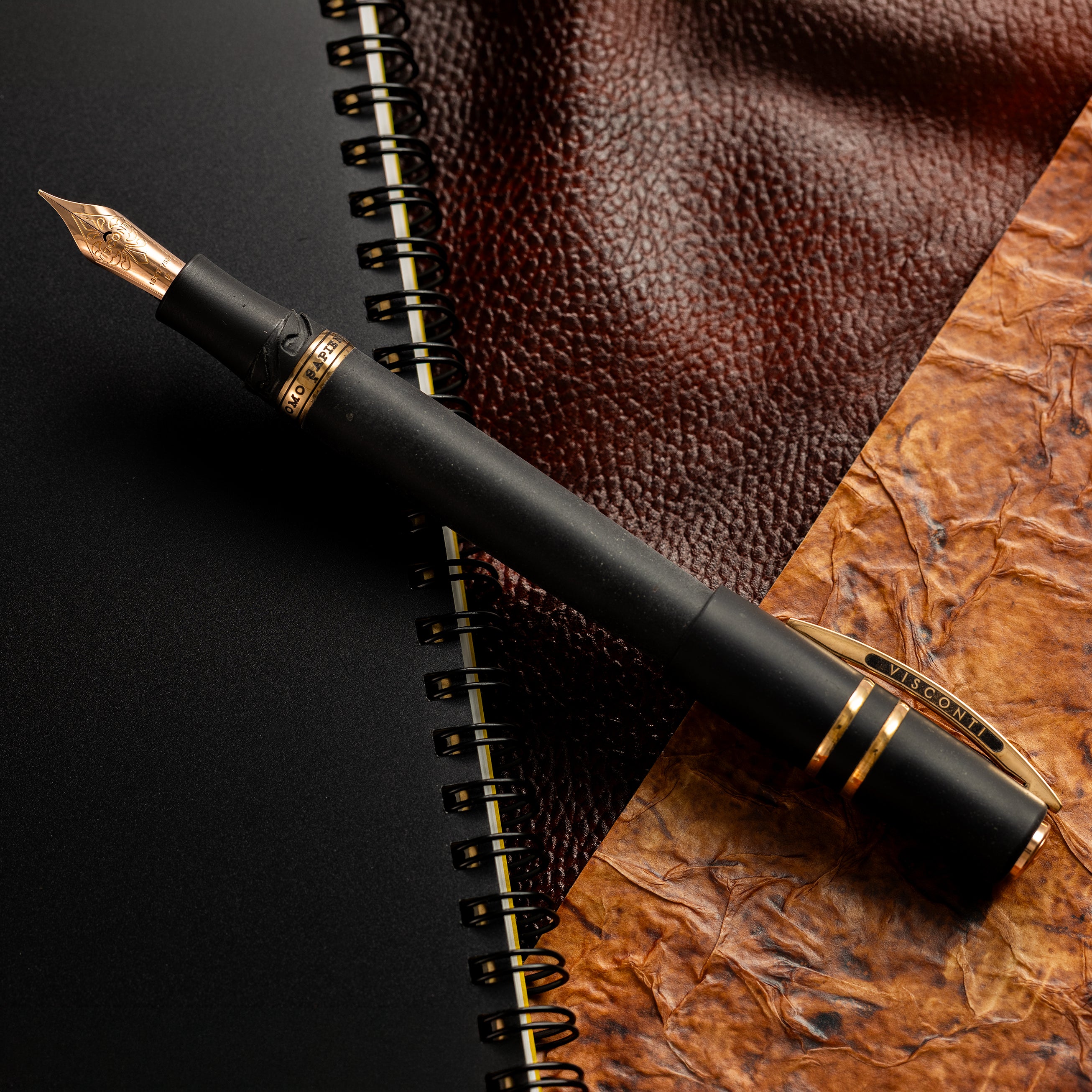 Visconti Homo Sapiens Fountain Pen – Volcano Lava Black – Bronze Trim - Pen Boutique Ltd
