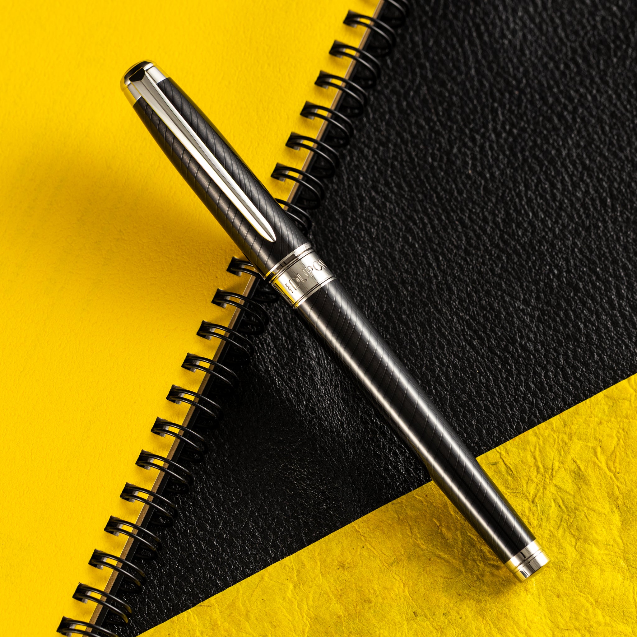 S T Dupont Line D Rollerball Pen - Eternity - Mane Guilloche Black - Palladium Trim (Large) - Pen Boutique Ltd