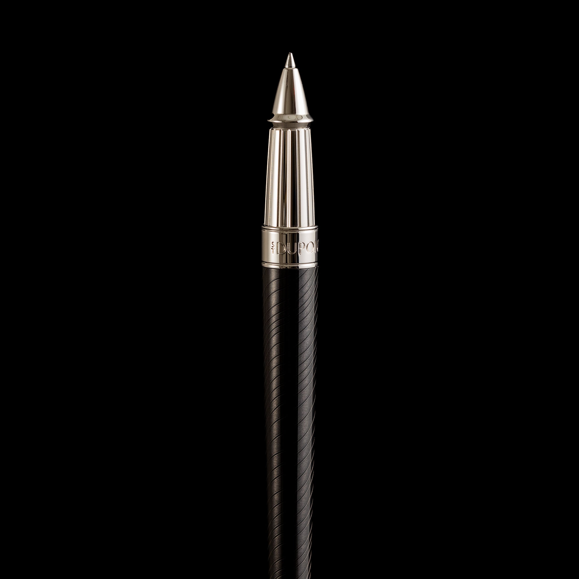 S T Dupont Line D Rollerball Pen - Eternity - Mane Guilloche Black - Palladium Trim (Large) - Pen Boutique Ltd