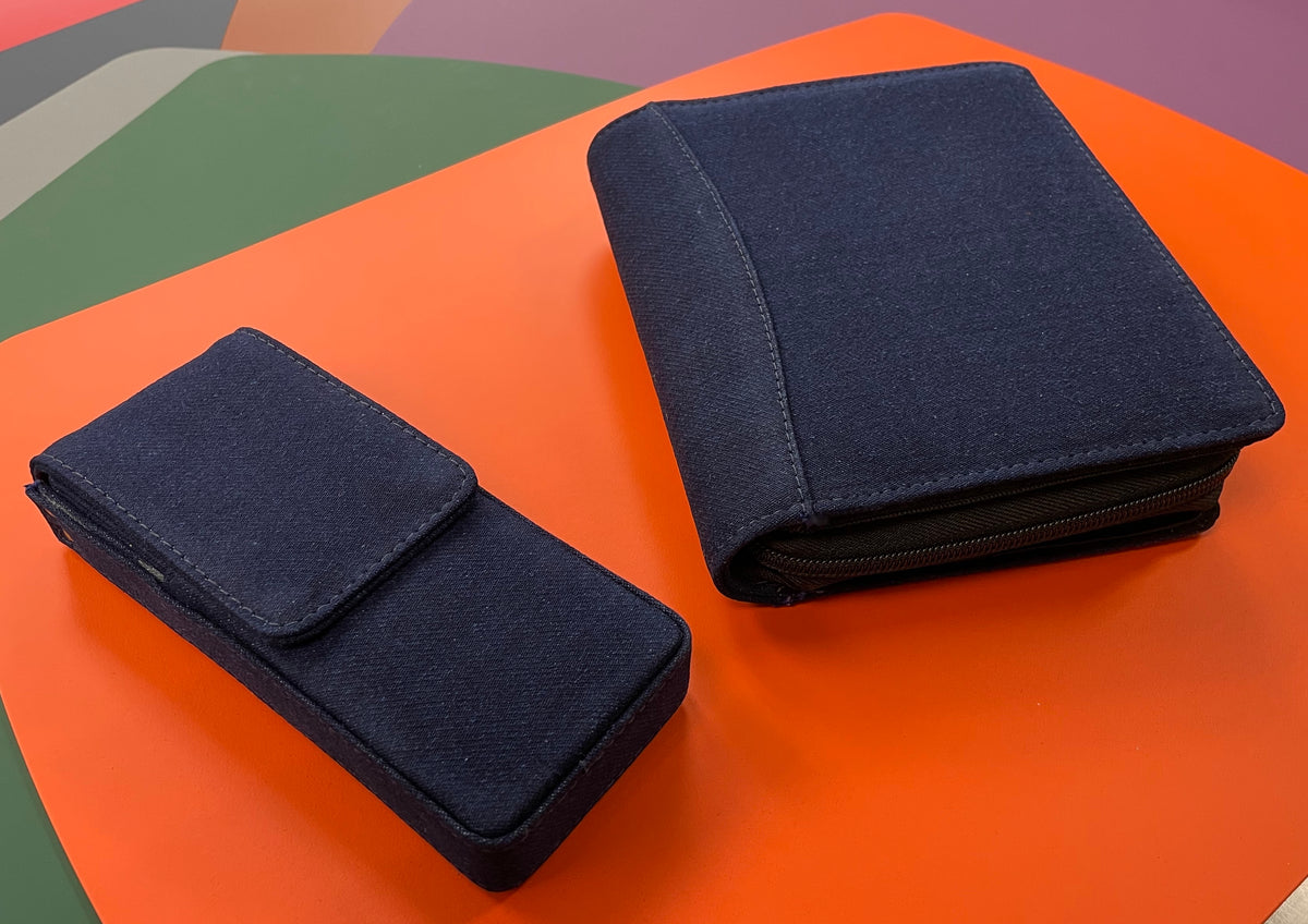 Girologio Cotton Denim Pen Case - 3 Magnet - Pen Boutique Ltd