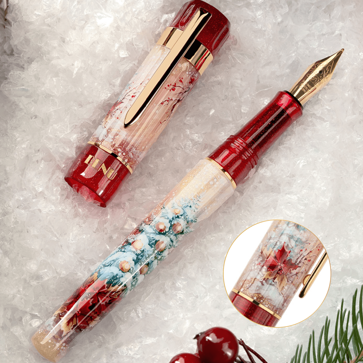Benu Haute Fountain Pen - Tribute to Noel In Snow (Christmas Special Edition) - Pen Boutique Ltd