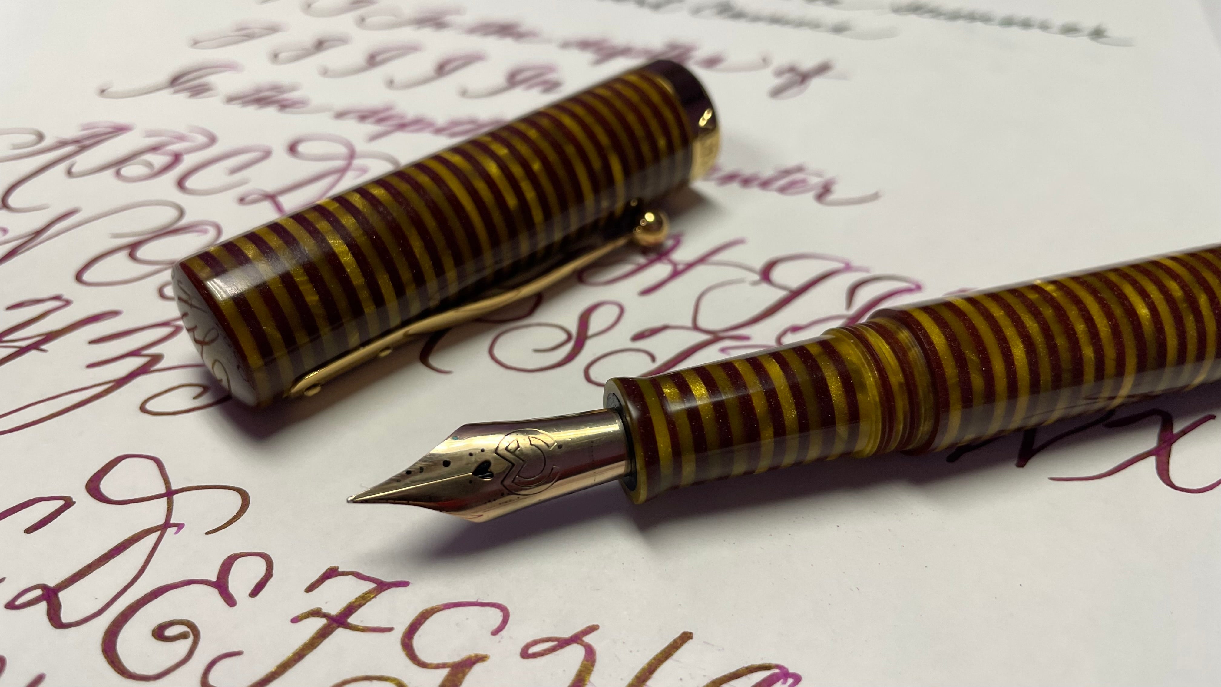 Magna Carta Mag 600 True Flex Fountain Pen - Bumblebee 14k gold nib - Pen Boutique Exclusive ( w/Free Yak Leather Pen Case) - Pen Boutique Ltd