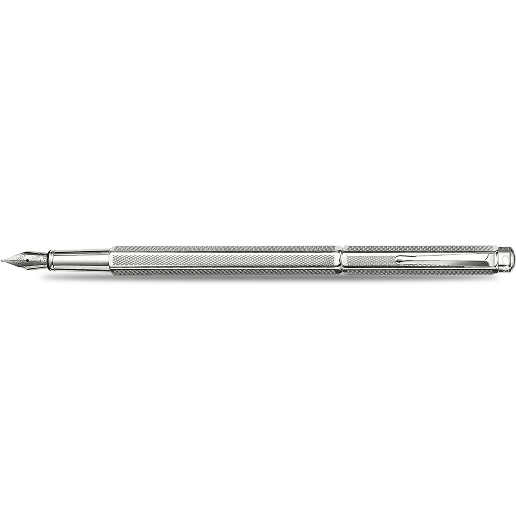 Caran d Ache Ecridor "Retro" Fountain Pen - Silver Plated - Pen Boutique Ltd
