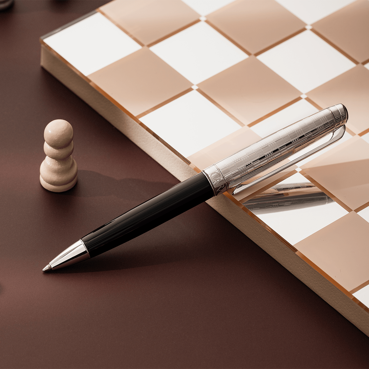 Caran d'Ache Leman Gift Set - Damier Ballpoint Pen & Leather Case (Special Edition) - Pen Boutique Ltd