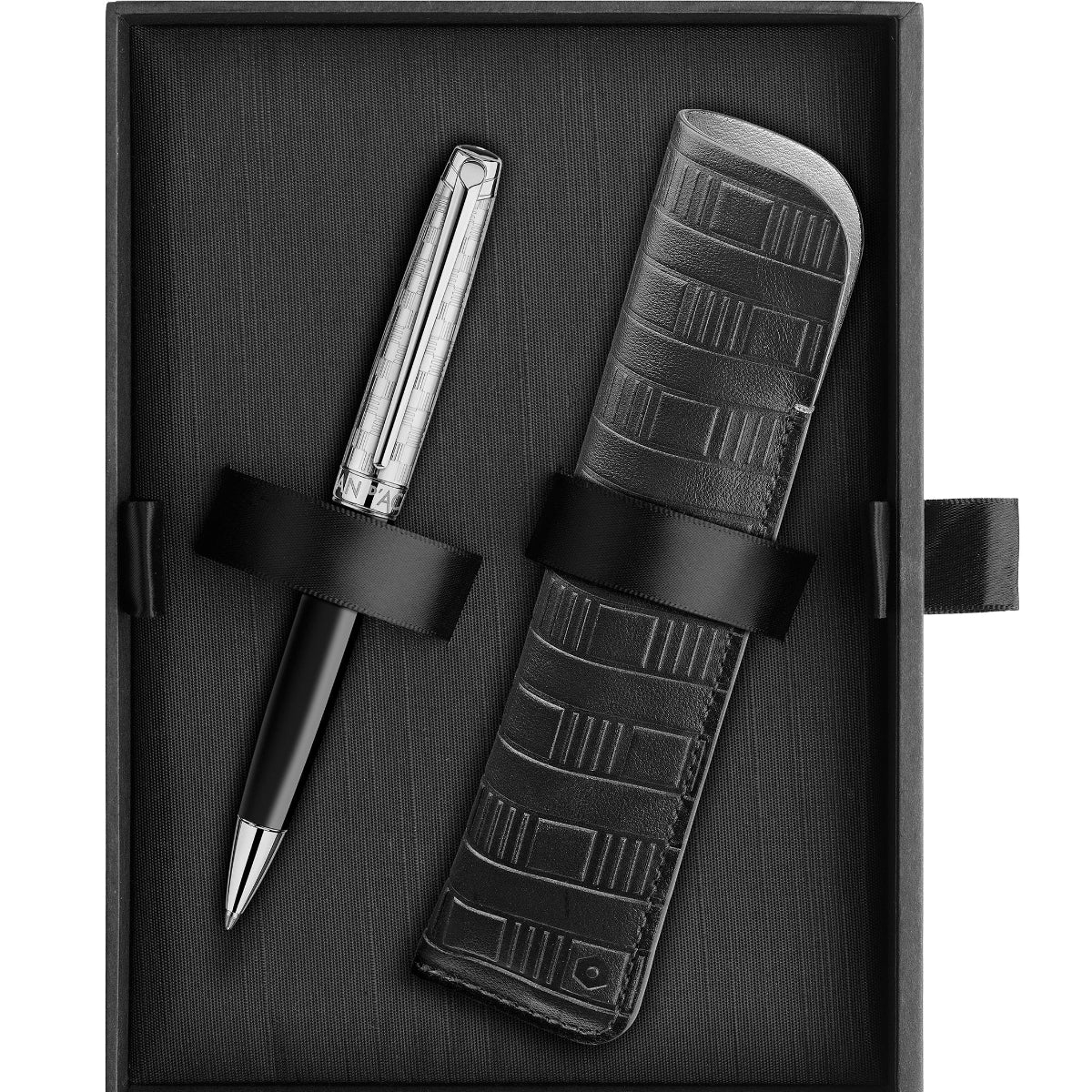 Caran d'Ache Leman Gift Set - Damier Ballpoint Pen & Leather Case (Special Edition) - Pen Boutique Ltd