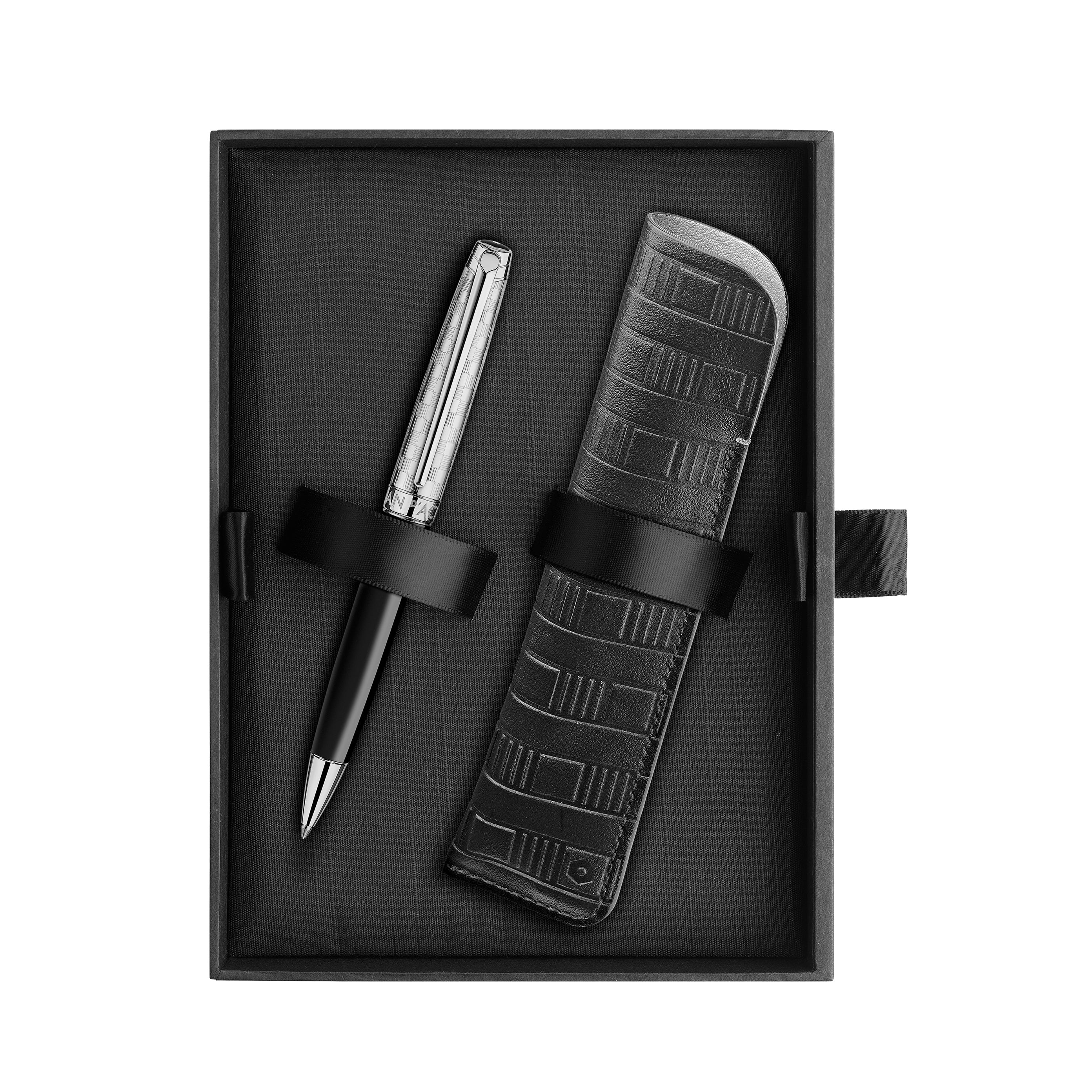 Caran d'Ache Leman Gift Set - Damier Ballpoint Pen & Leather Case (Special Edition) - Pen Boutique Ltd
