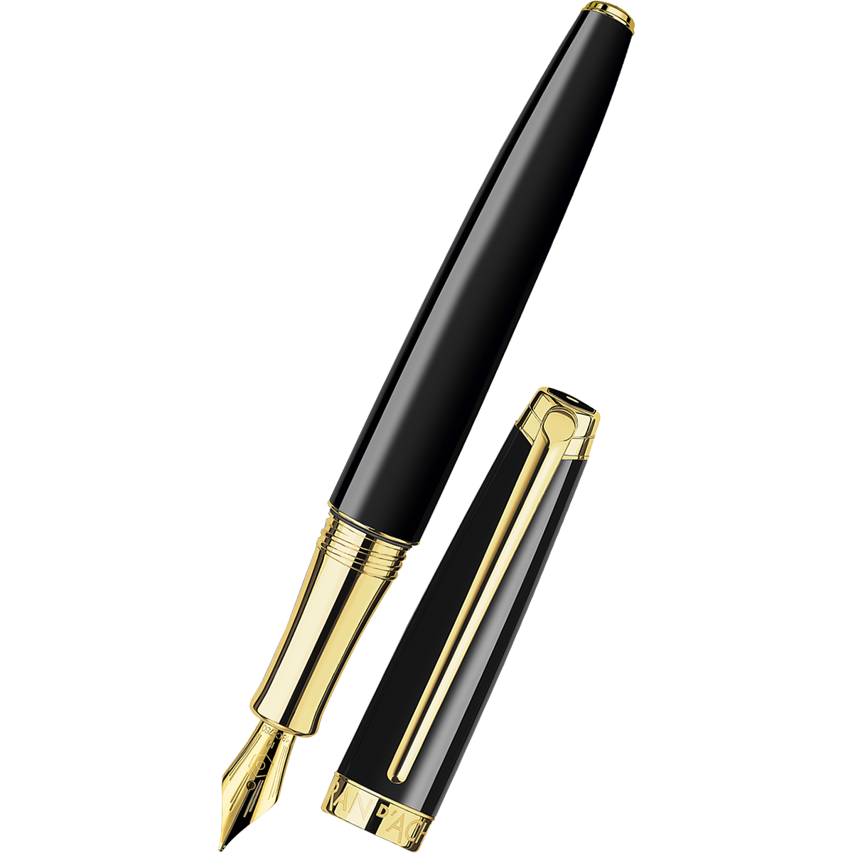 Caran d'Ache Leman Fountain Pen - Ebony Black - Gold Trim