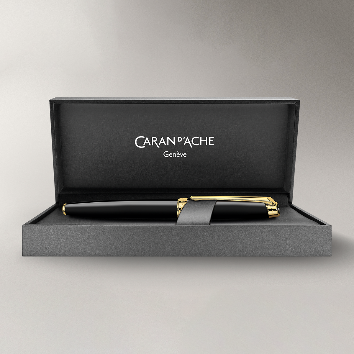 Caran d'Ache Leman Fountain Pen - Ebony Black - Gold Trim