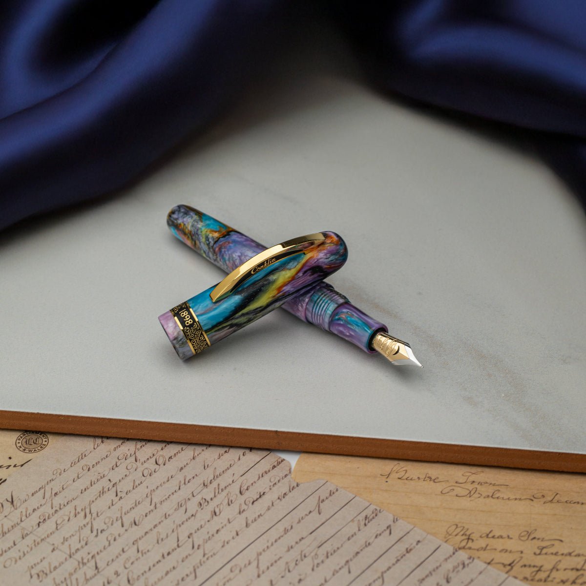 Conklin 1898 Collection Fountain Pen - Primary Manipulation 4.5 - Yellow Gold Trim - 14K Nib (Limited Edition) - Pen Boutique Ltd