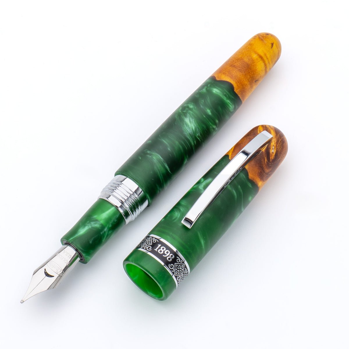 Conklin 1898 Collection Fountain Pen - Spectra Green Fusion - Chrome Trim (Limited Edition) - Pen Boutique Ltd