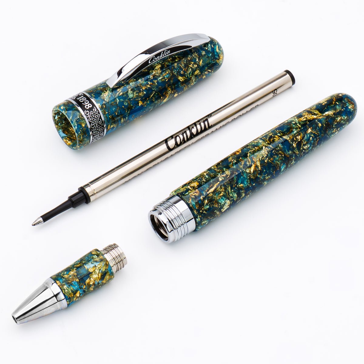 Conklin 1898 Collection Rollerball Pen - Solaris Blue - Chrome Trim (Limited Edition) - Pen Boutique Ltd