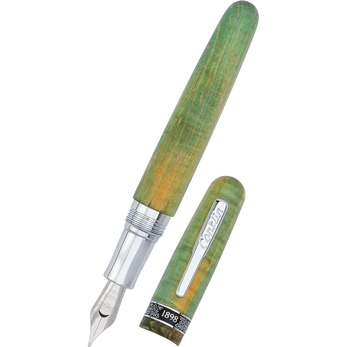 Conklin 1898 Fountain Pen - Stabilized Wood Matte Green - Steel Nib (Limited Edition) - Pen Boutique Ltd