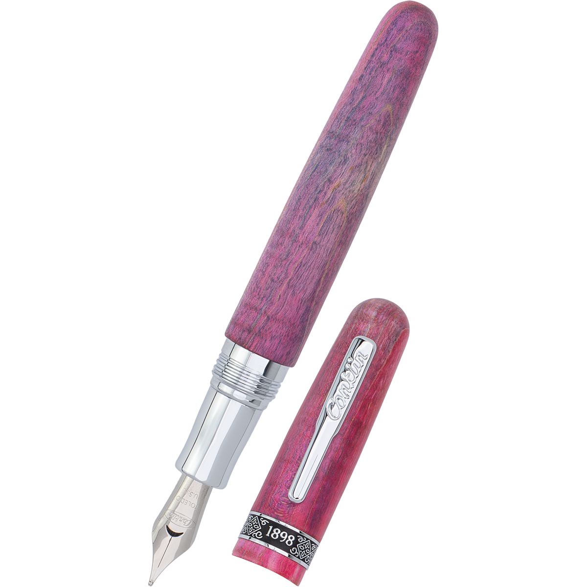 Conklin 1898 Fountain Pen - Stabilized Wood Matte Purple - Steel Nib (Limited Edition) - Pen Boutique Ltd