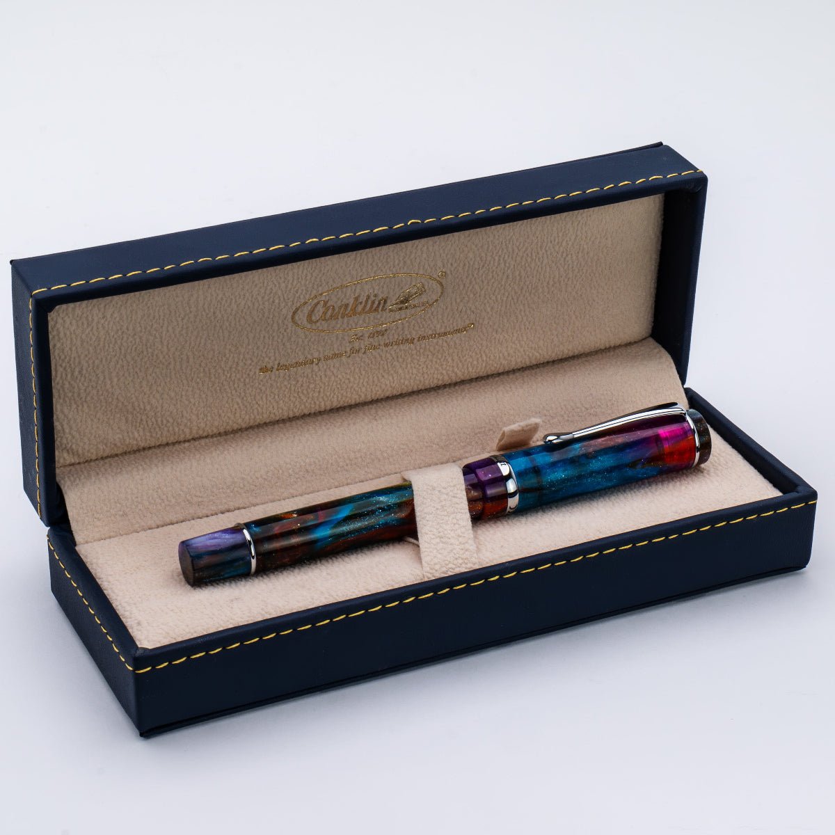 Conklin Duragraph Fountain Pen - Primary Manipulation 3.5 - Chrome Trim (Limited Edition) - Pen Boutique Ltd